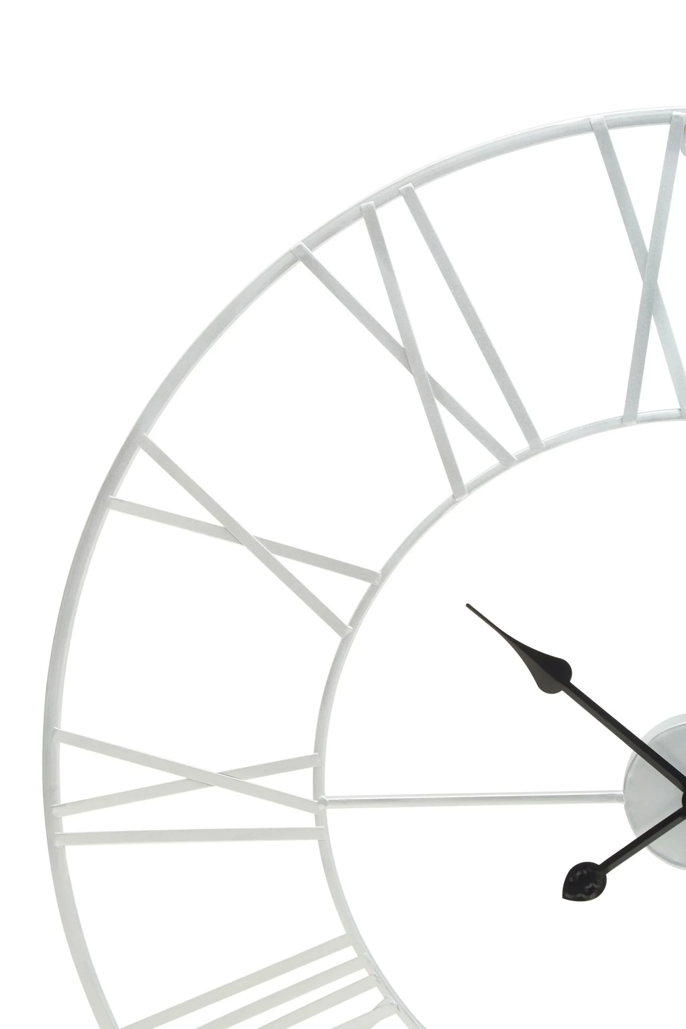 Genova 80cm Dia Silver Metal Roman Numeral Wall Clock - Decorative, photo 4 of 5