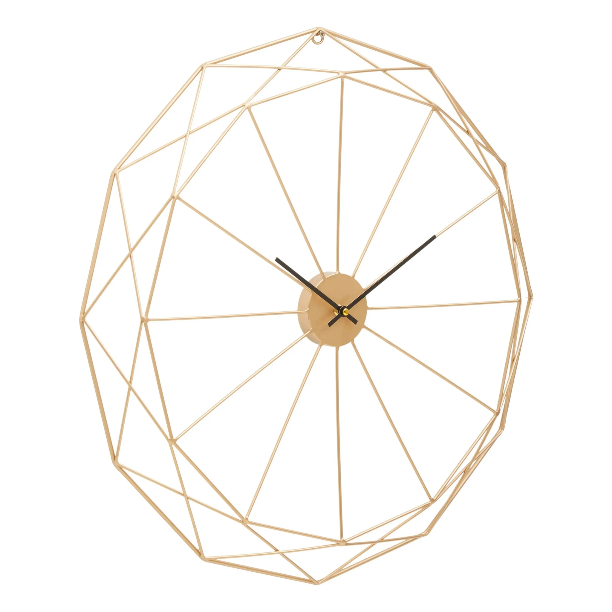 Genova 60cm Dia Geometric Gold Metal Wall Clock - Decorative, photo 6 of 8