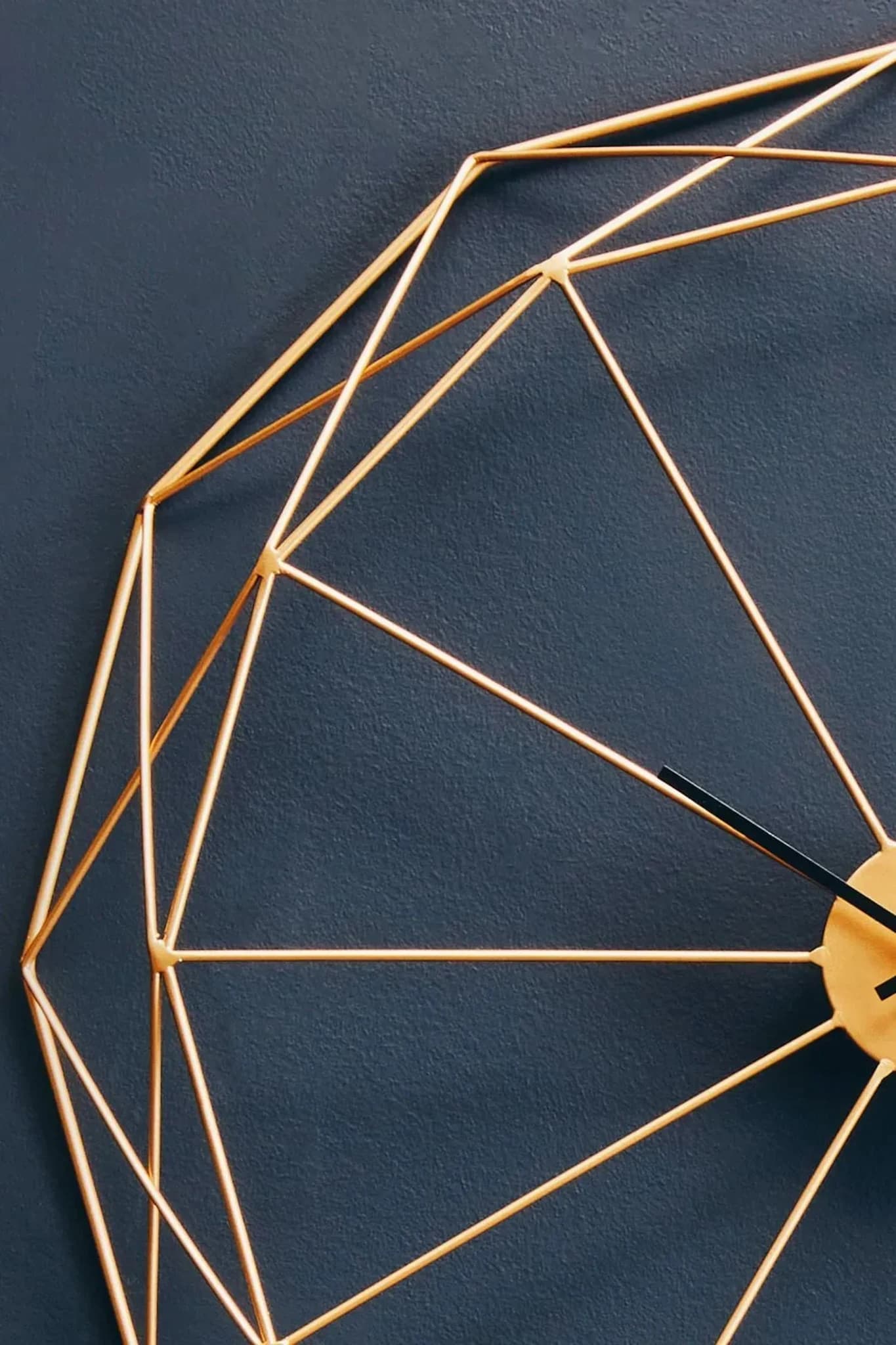 Genova 60cm Dia Geometric Gold Metal Wall Clock - Decorative, photo 3 of 8