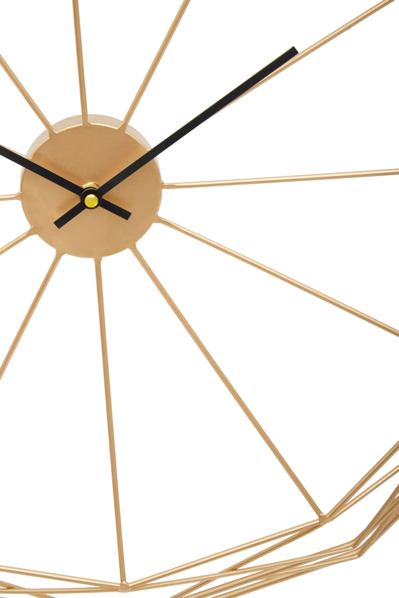 Genova 60cm Dia Geometric Gold Metal Wall Clock - Decorative, photo 7 of 8