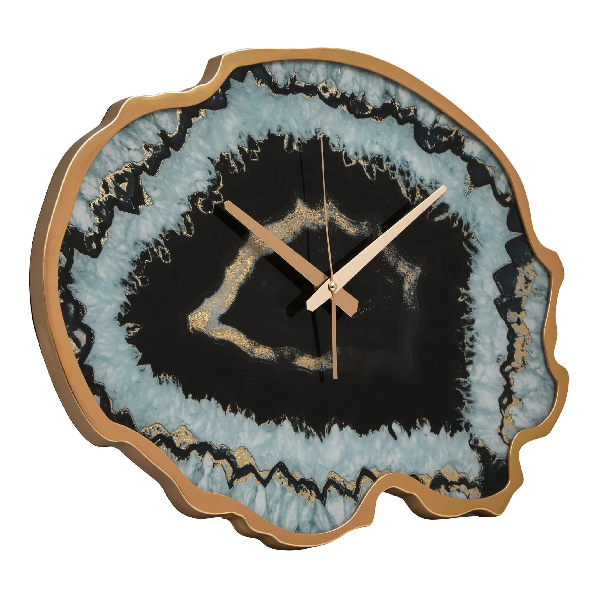 Celina Black And Gold Agate Effect Wall Clock - Decorative, photo 5 of 8