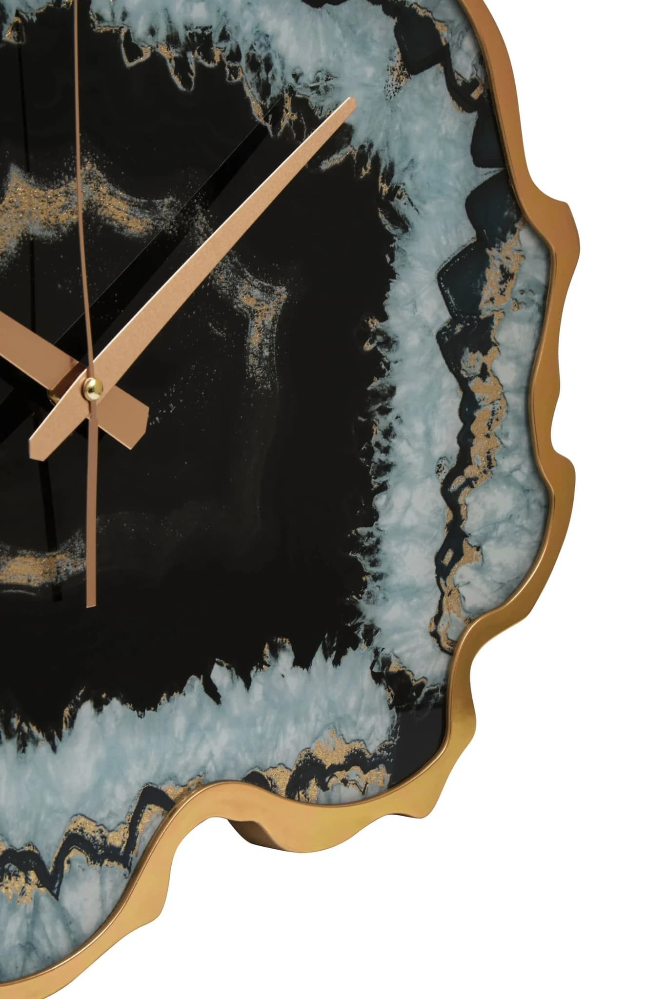 Celina Black And Gold Agate Effect Wall Clock - Decorative, photo 8 of 8