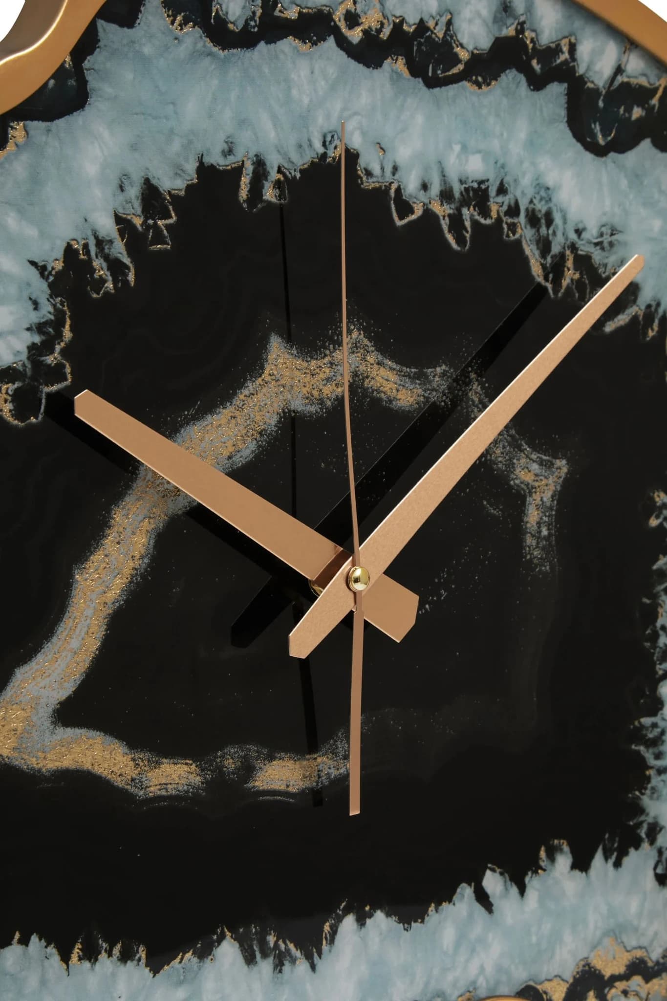 Celina Black And Gold Agate Effect Wall Clock - Decorative, photo 7 of 8