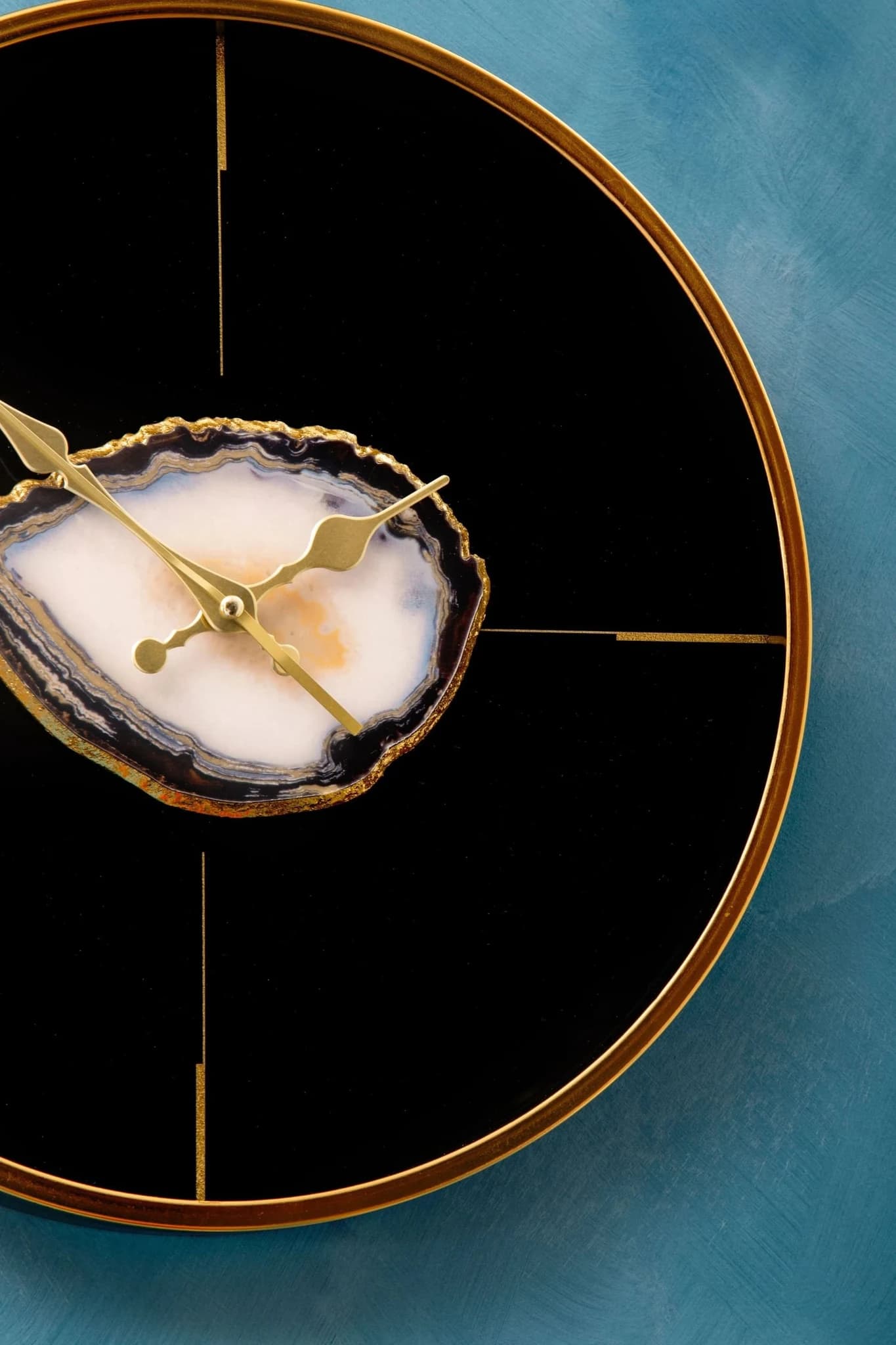 Celina Black And Gold Round Wall Clock - Decorative, photo 3 of 8