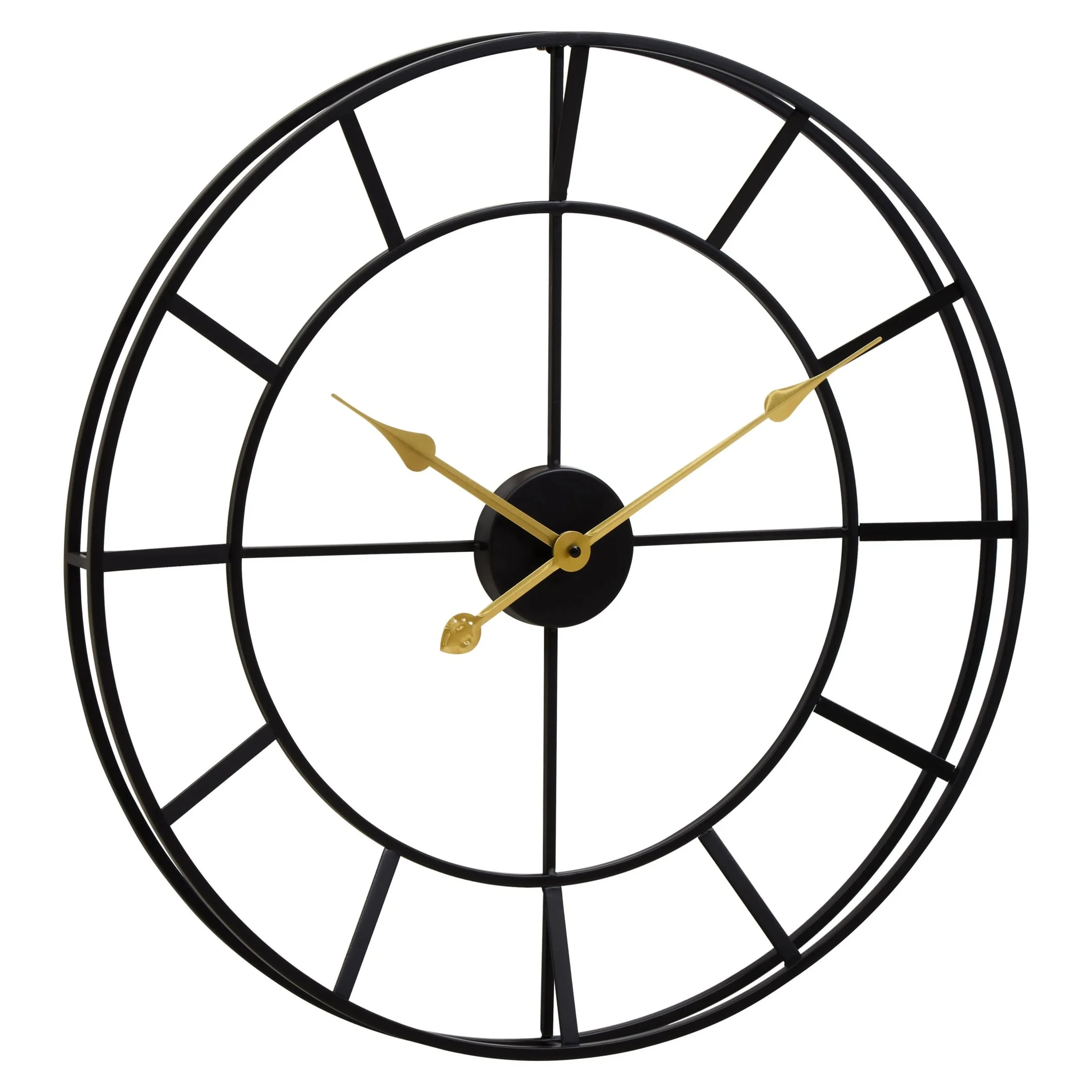 Kent 60cm Dia Large Black Finish Metal Wall Clock - Decorative, photo 6 of 8
