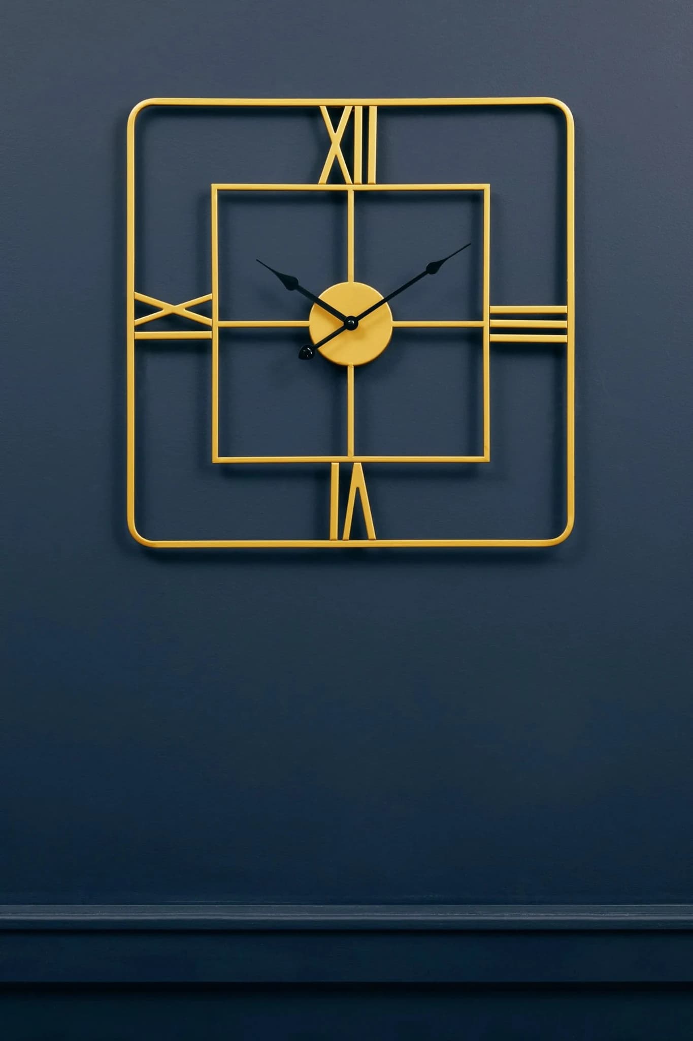 Kent Small Gold Finish Square Wall Clock - Decorative, photo 5 of 8