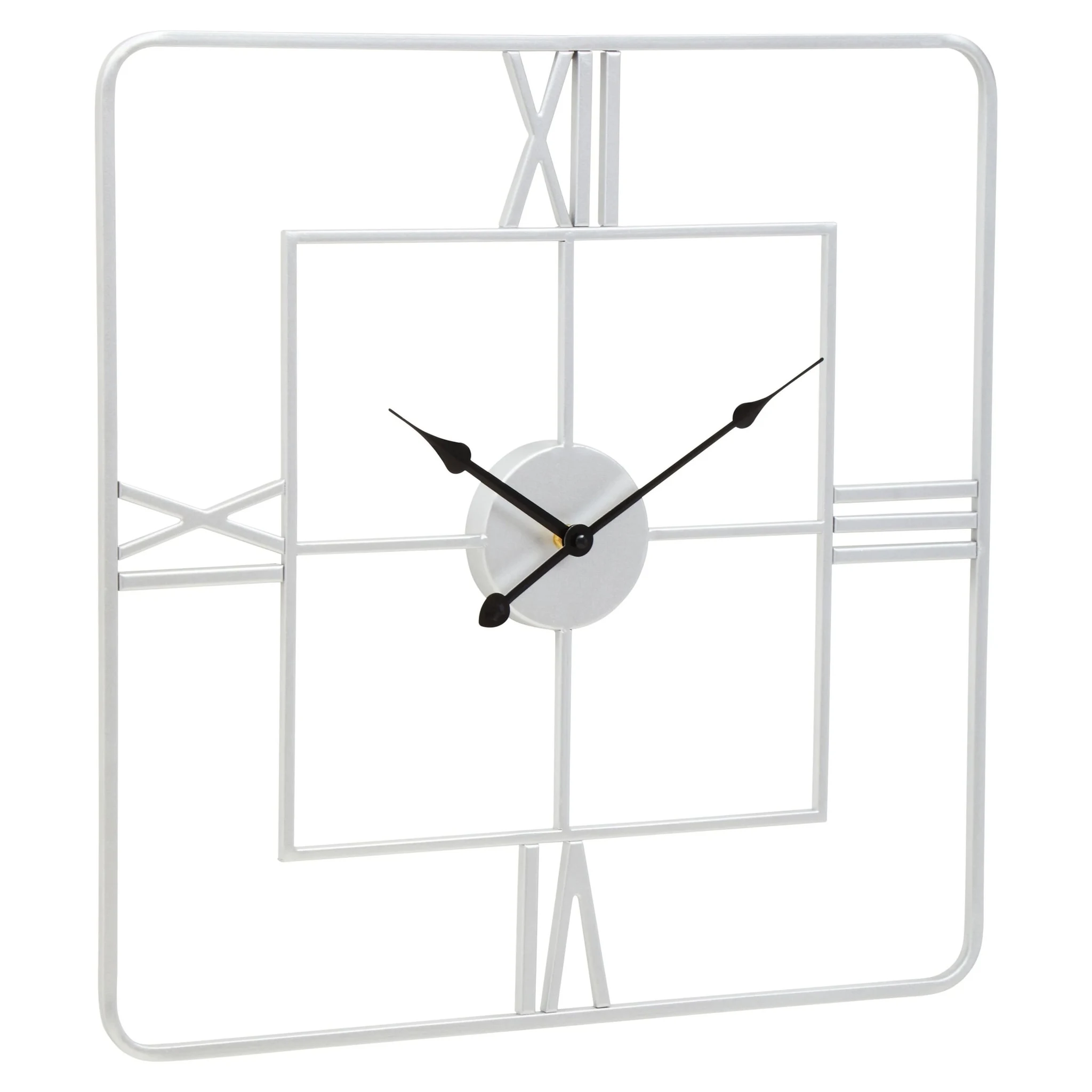 Kent Large Silver Finish Square Wall Clock - Decorative, photo 6 of 8