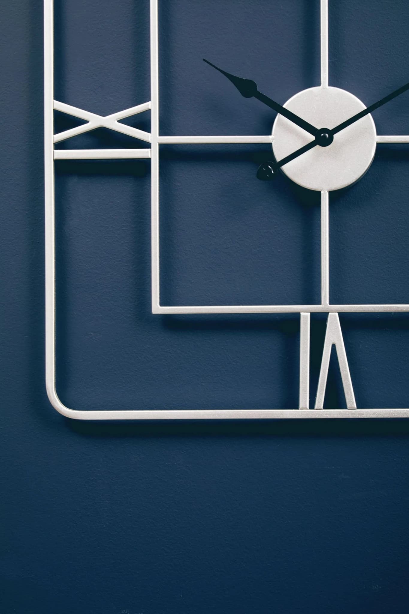 Kent Large Silver Finish Square Wall Clock - Decorative, photo 3 of 8