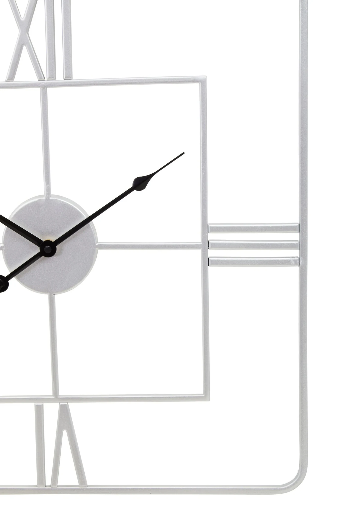 Kent Large Silver Finish Square Wall Clock - Decorative, photo 8 of 8