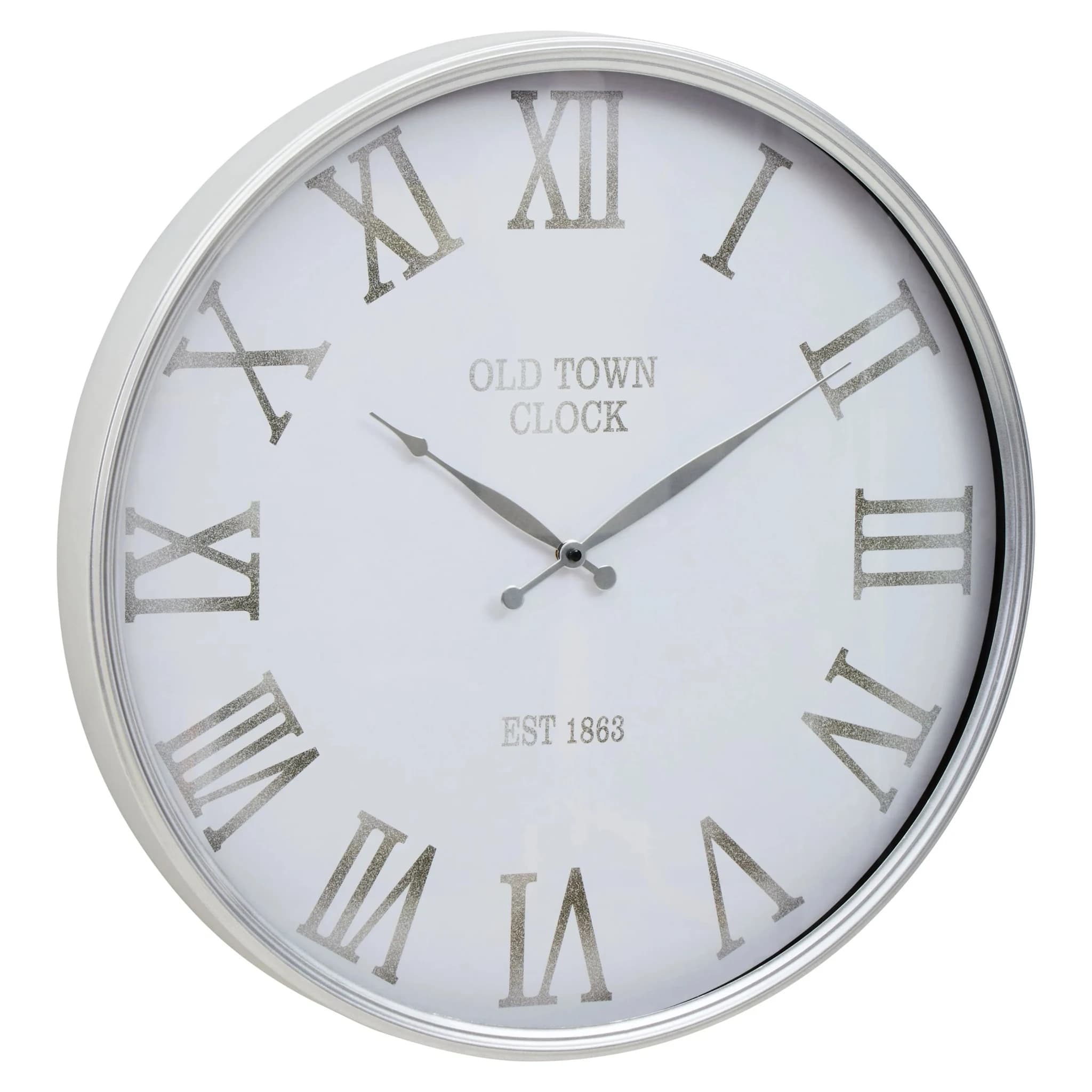 Kent 60cm Dia White and Silver Wall Clock - Decorative, photo 6 of 8