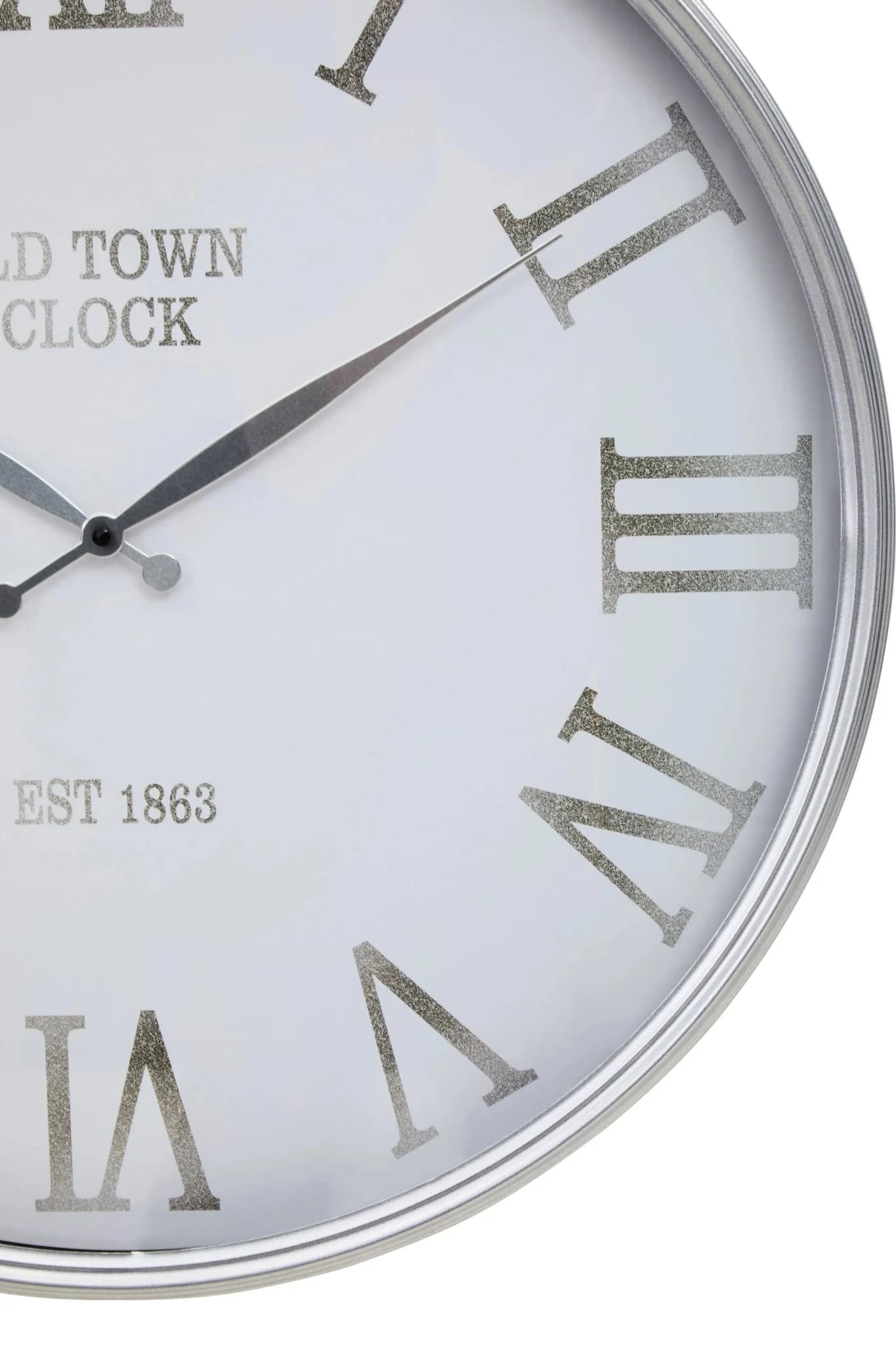 Kent 60cm Dia White and Silver Wall Clock - Decorative, photo 7 of 8