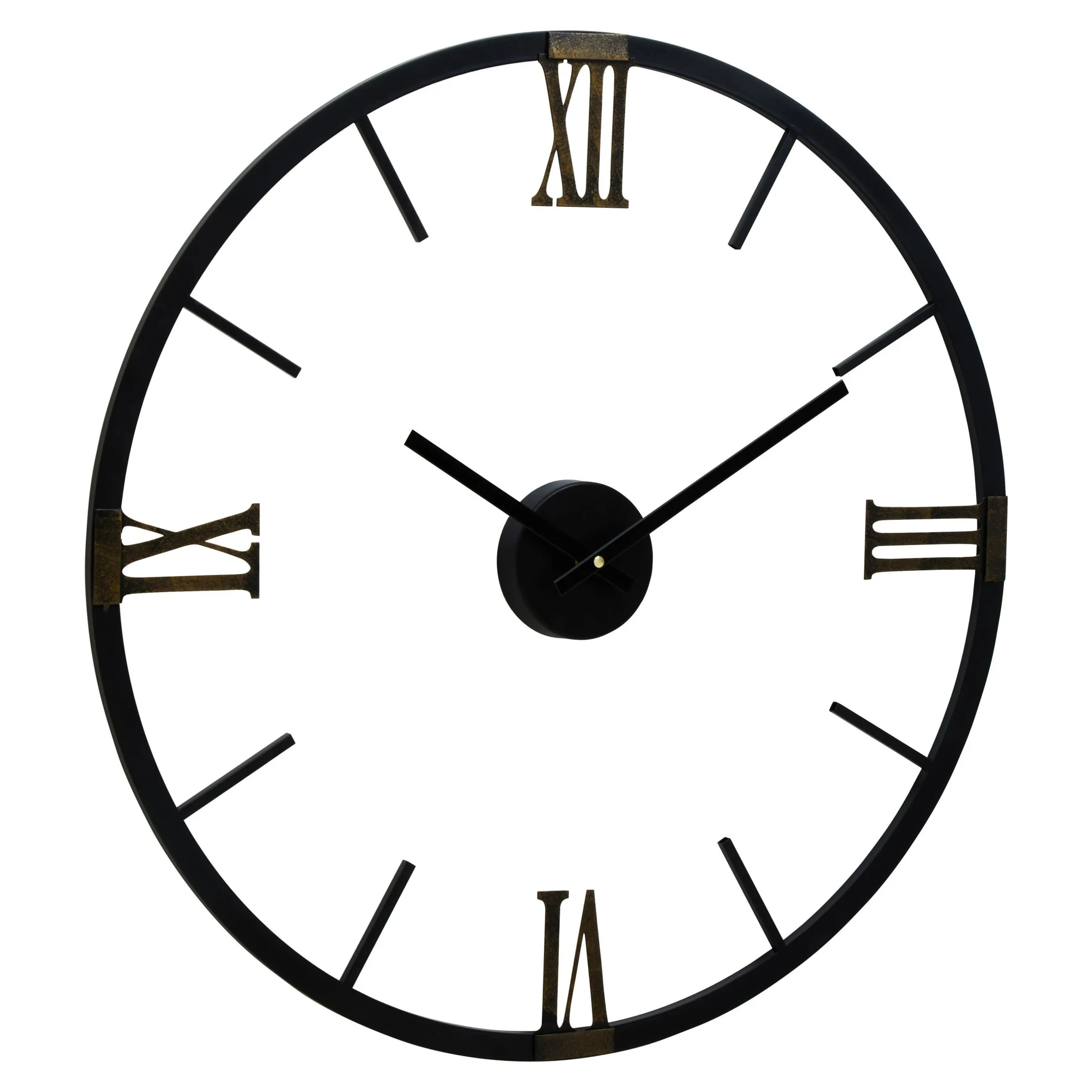 Kent 70cm Dia Round Black Metal Wall Clock - Decorative, photo 6 of 8