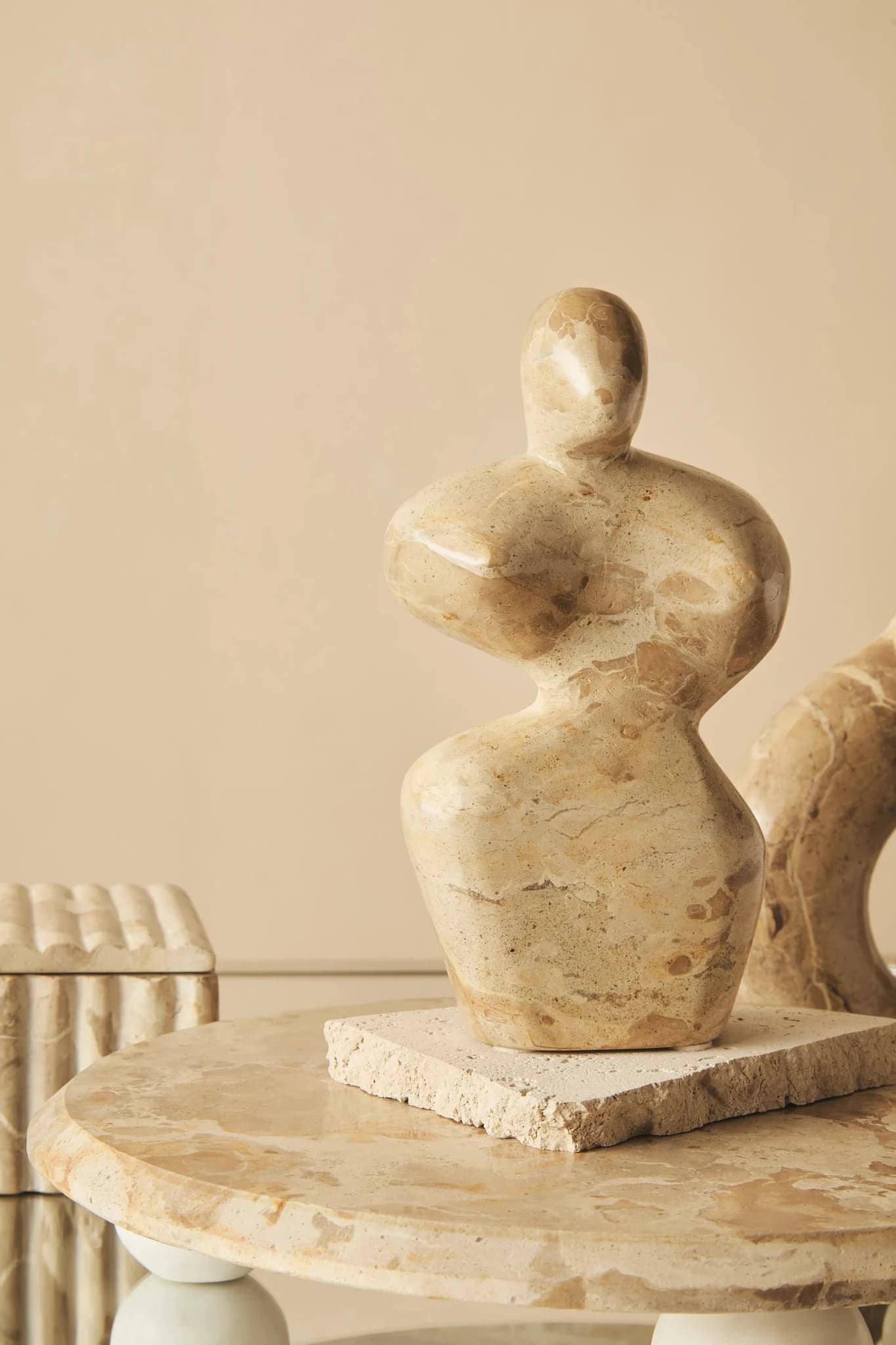 Santino Chocolate Marble Abstract Sculpture - Decorative, photo 7 of 8