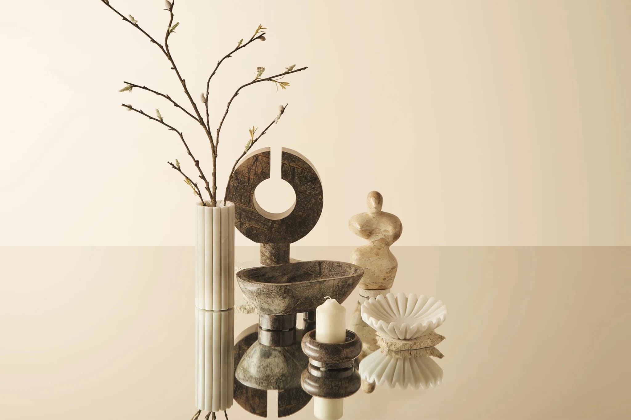Santino Chocolate Marble Abstract Sculpture - Decorative, photo 5 of 8