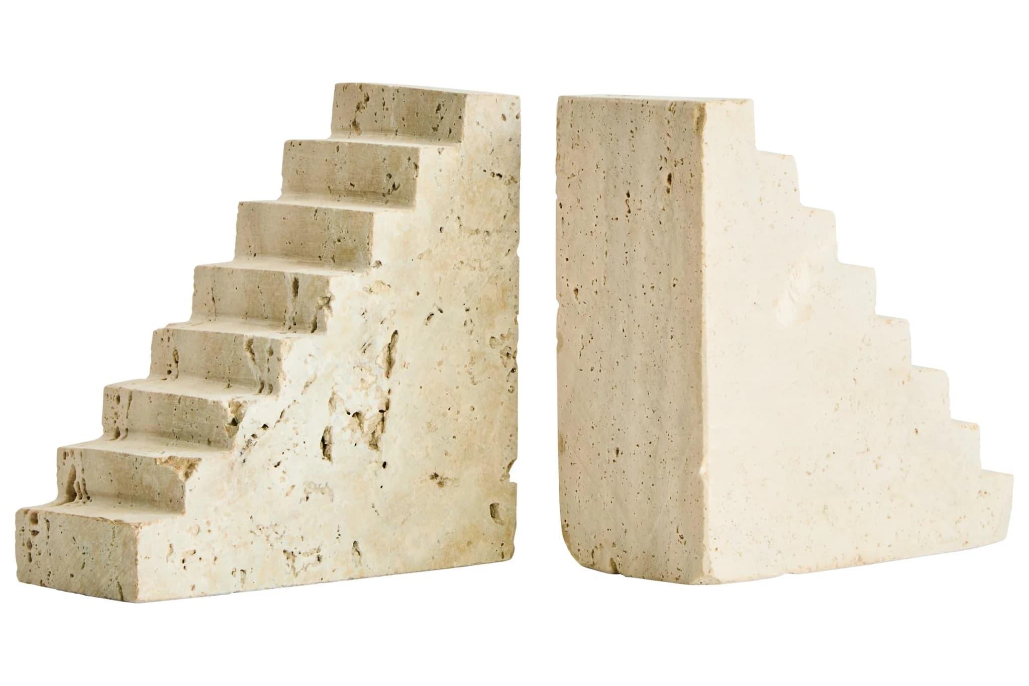Tibor Travertine Set of Two Stair Design Bookends - Decorative, photo 3 of 6
