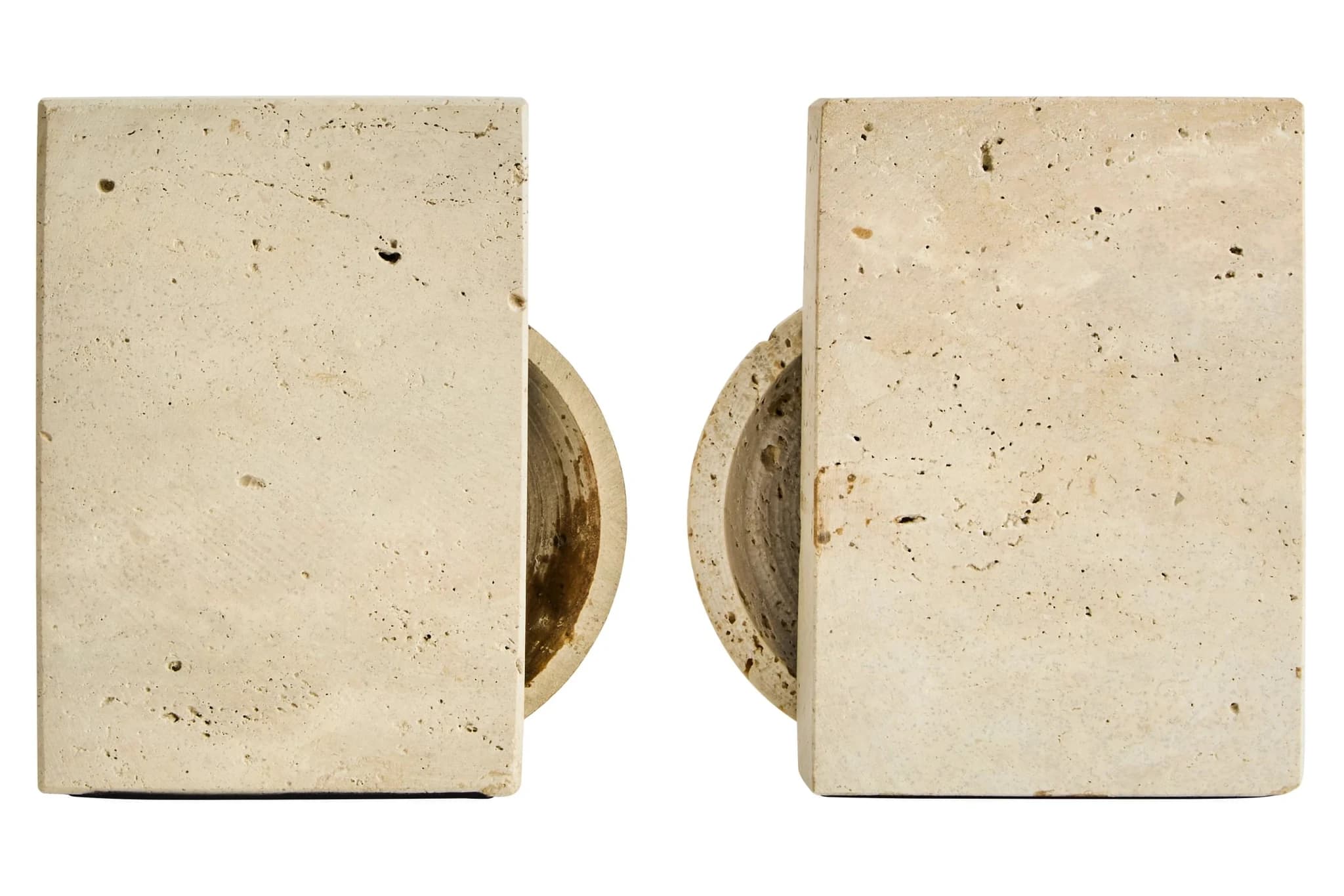 Tibor Travertine Set of Two Spherical Bookends - Decorative, photo 2 of 8