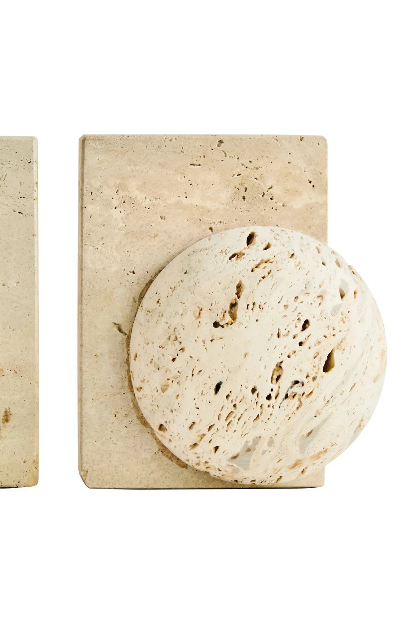 Tibor Travertine Set of Two Spherical Bookends - Decorative, photo 8 of 8