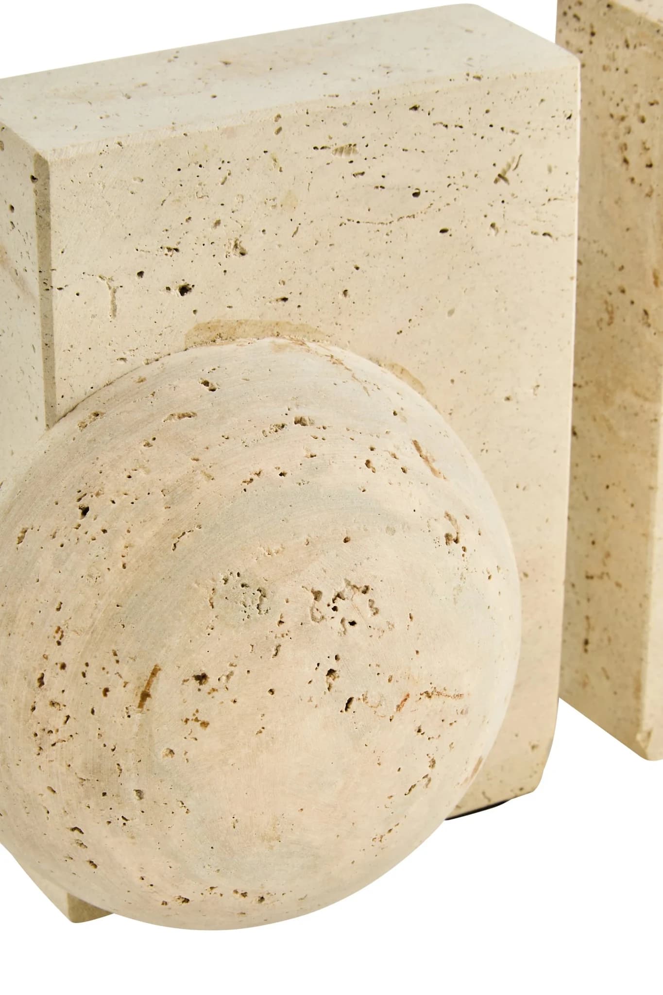 Tibor Travertine Set of Two Spherical Bookends - Decorative, photo 7 of 8