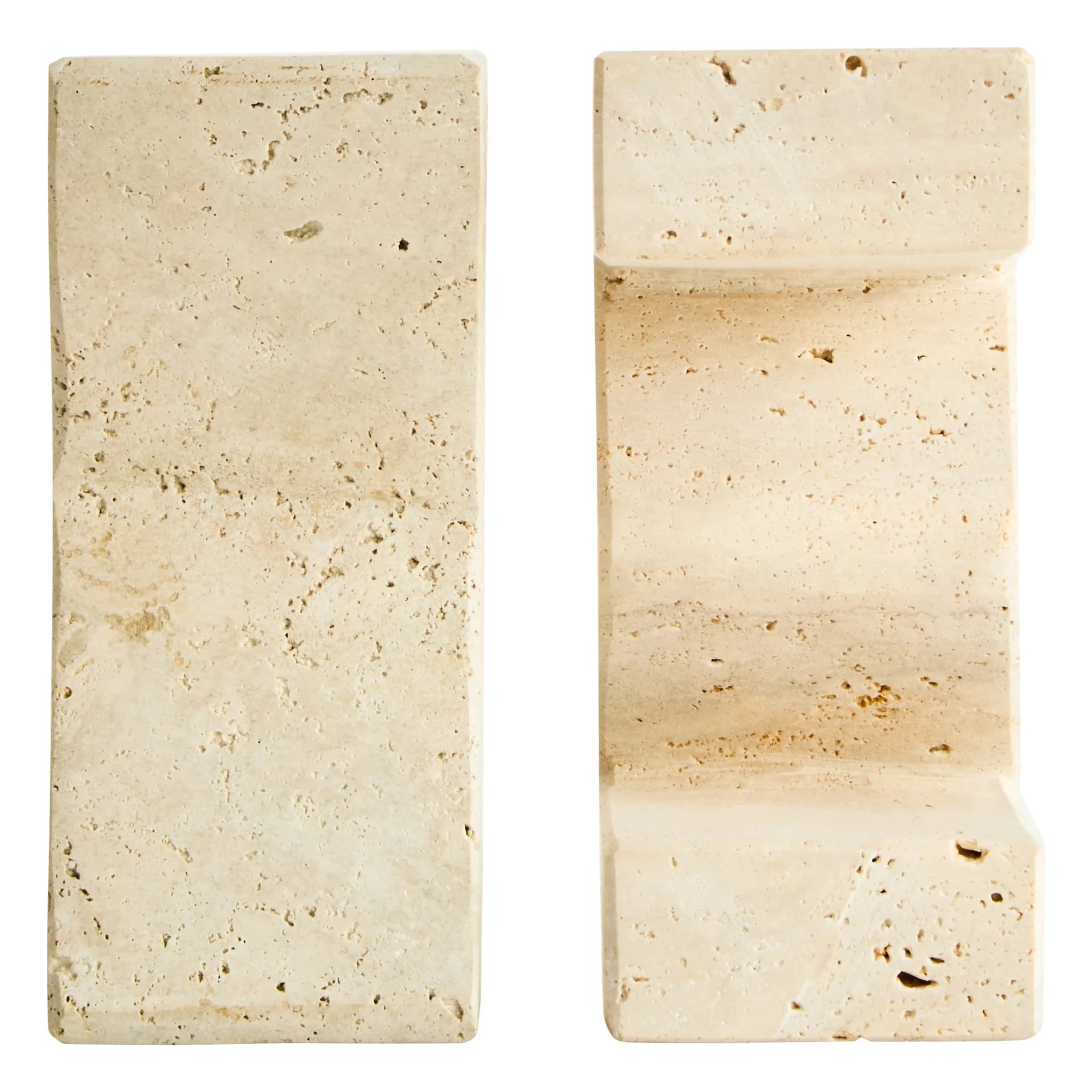 Tibor Travertine Set of Two Sigma Bookends - Decorative, photo 3 of 6