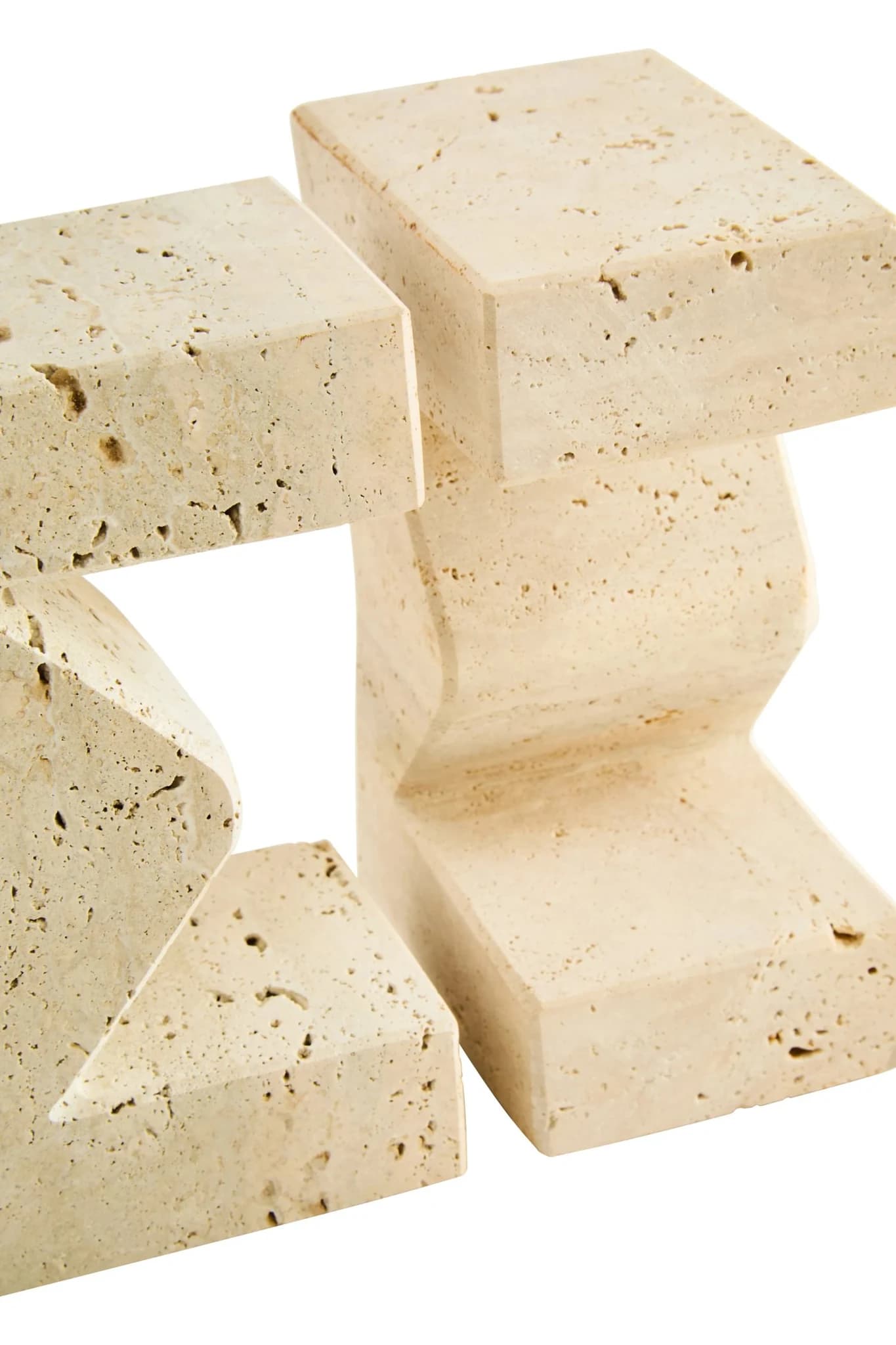 Tibor Travertine Set of Two Sigma Bookends - Decorative, photo 5 of 6