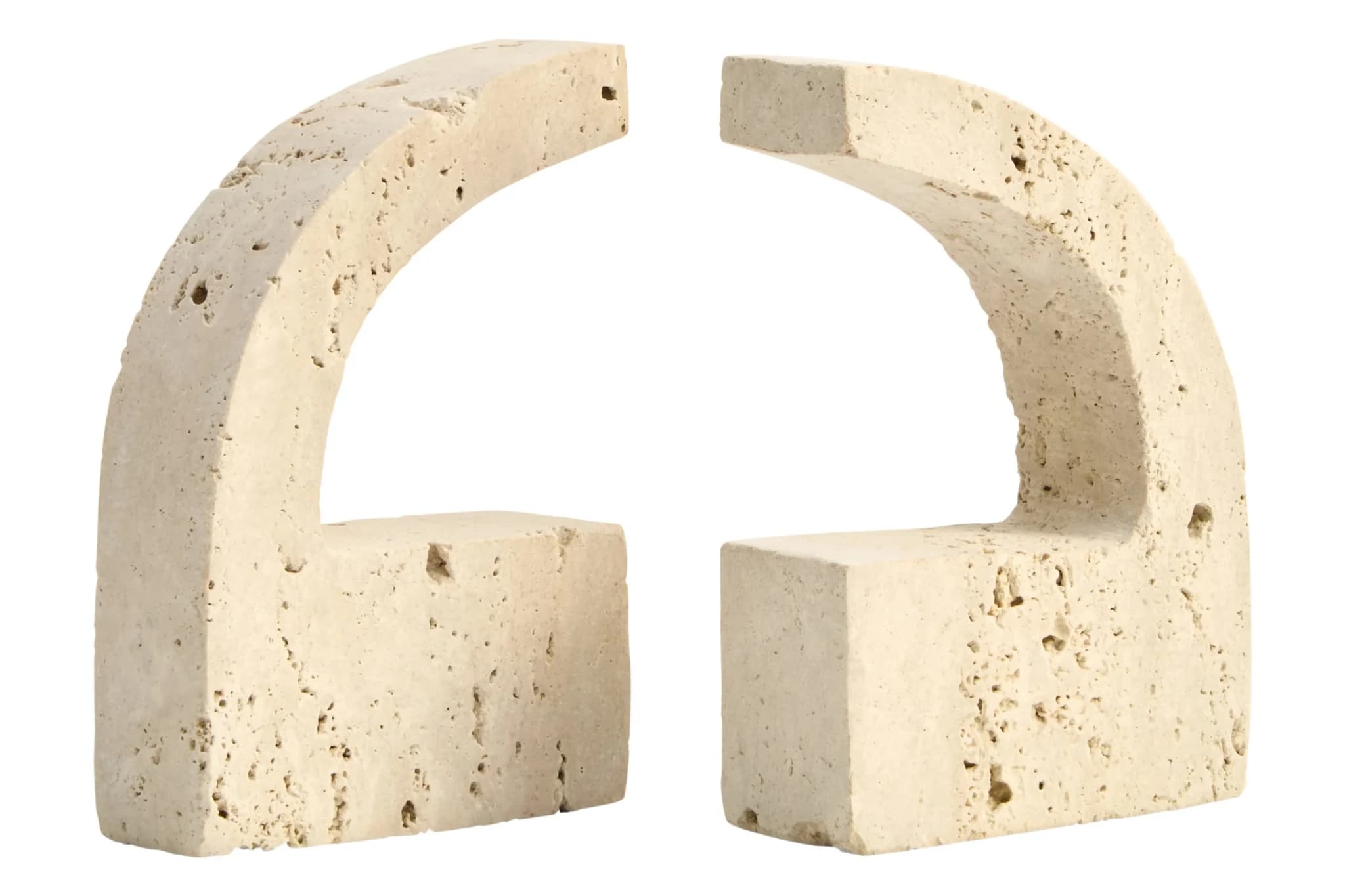 Tibor Travertine Set of Two Comma Bookends - Decorative, photo 3 of 5
