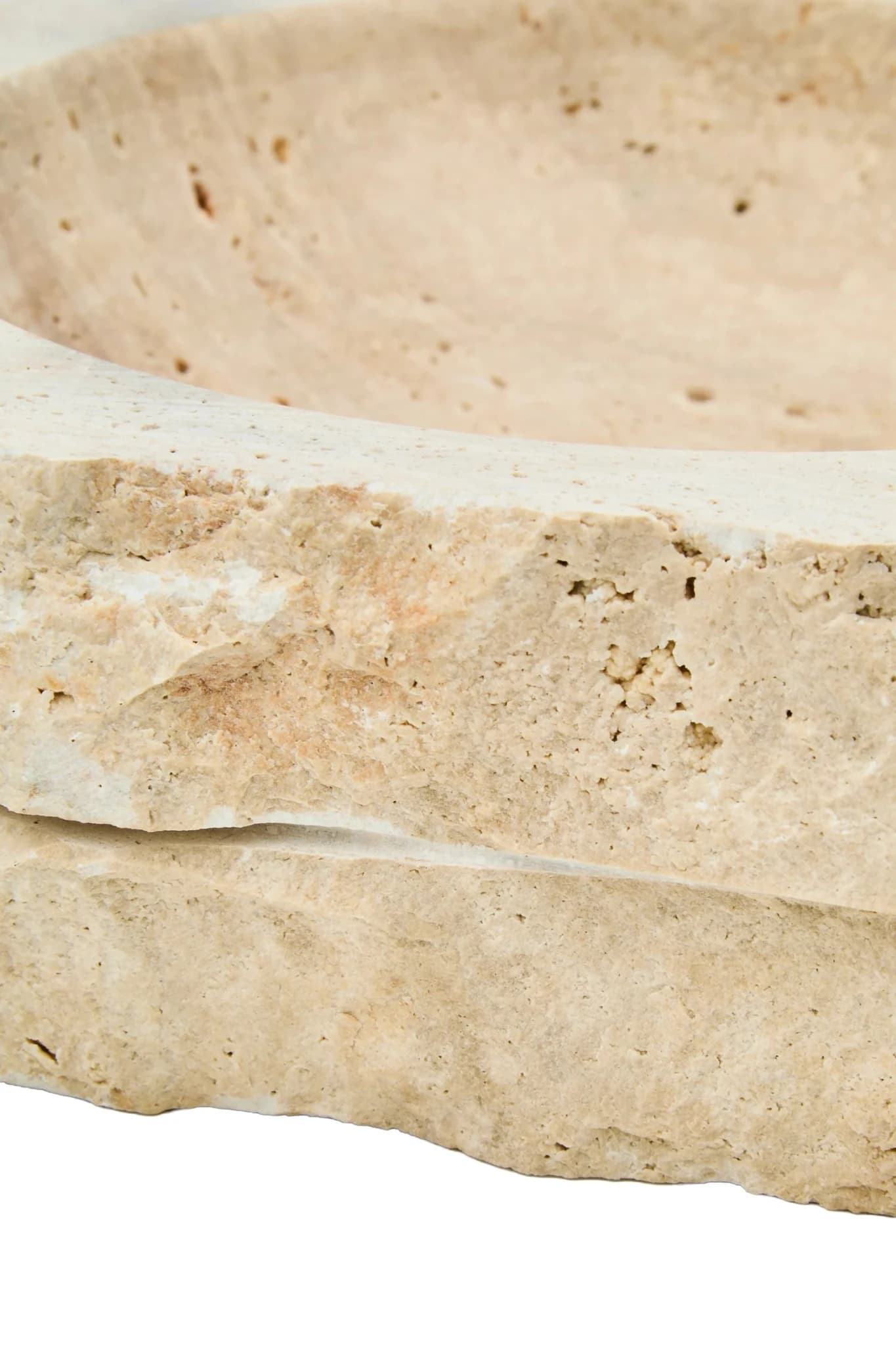 Tibor Travertine Rough Edge Square Bowl - Decorative, photo 3 of 6