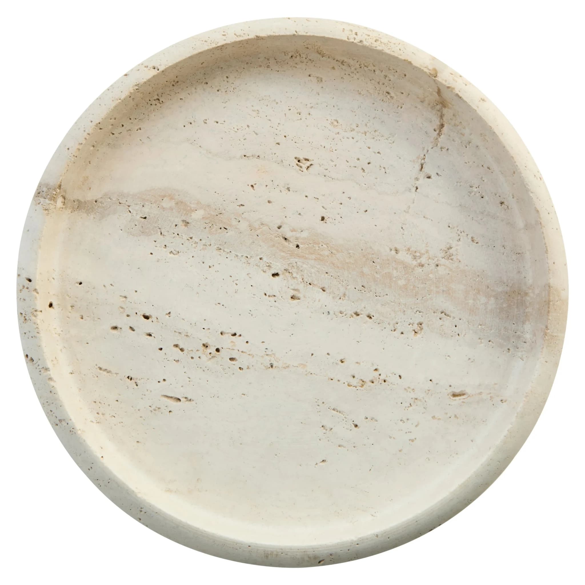 Tibor Travertine Round Tray - Decorative, photo 3 of 6