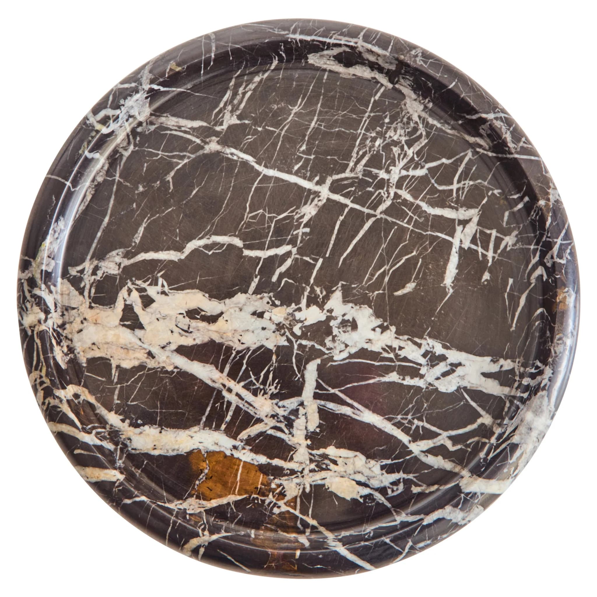 Zoro Black and White Marble Round Tray - Decorative, photo 2 of 6