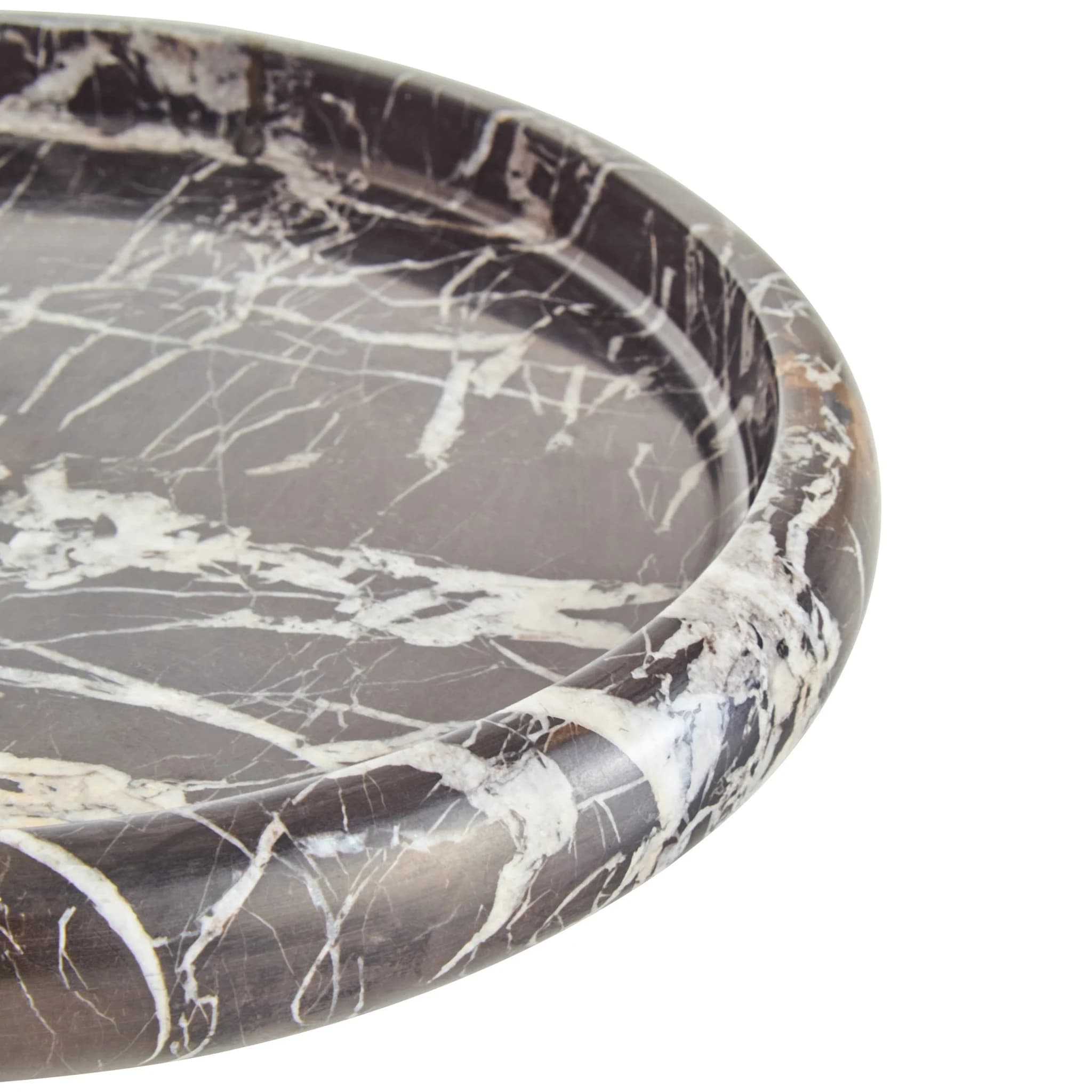 Zoro Black and White Marble Round Tray - Decorative, photo 6 of 6