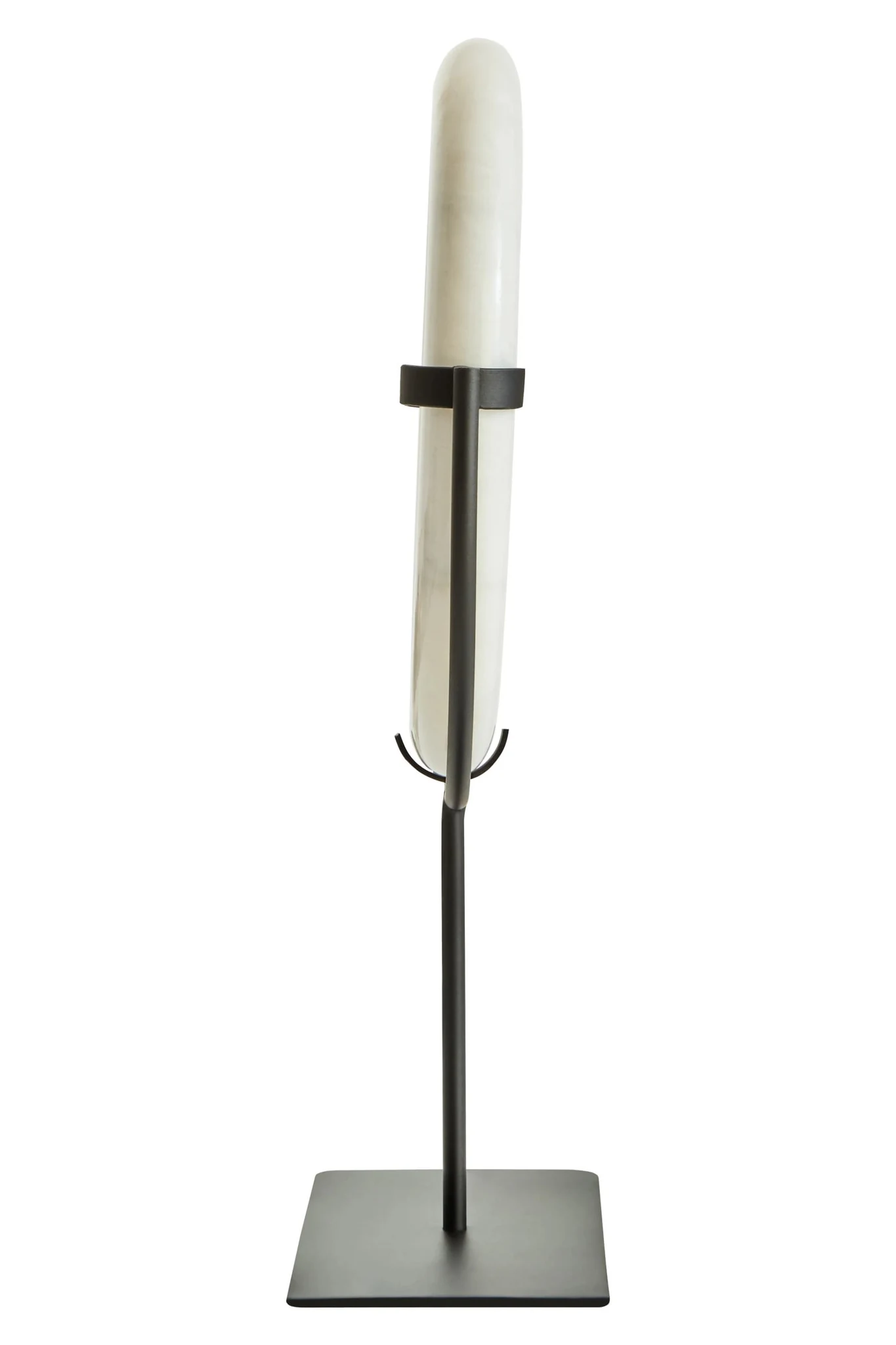 Zoro White Marble Ring Sculpture on Metal Stand - Decorative, photo 2 of 7