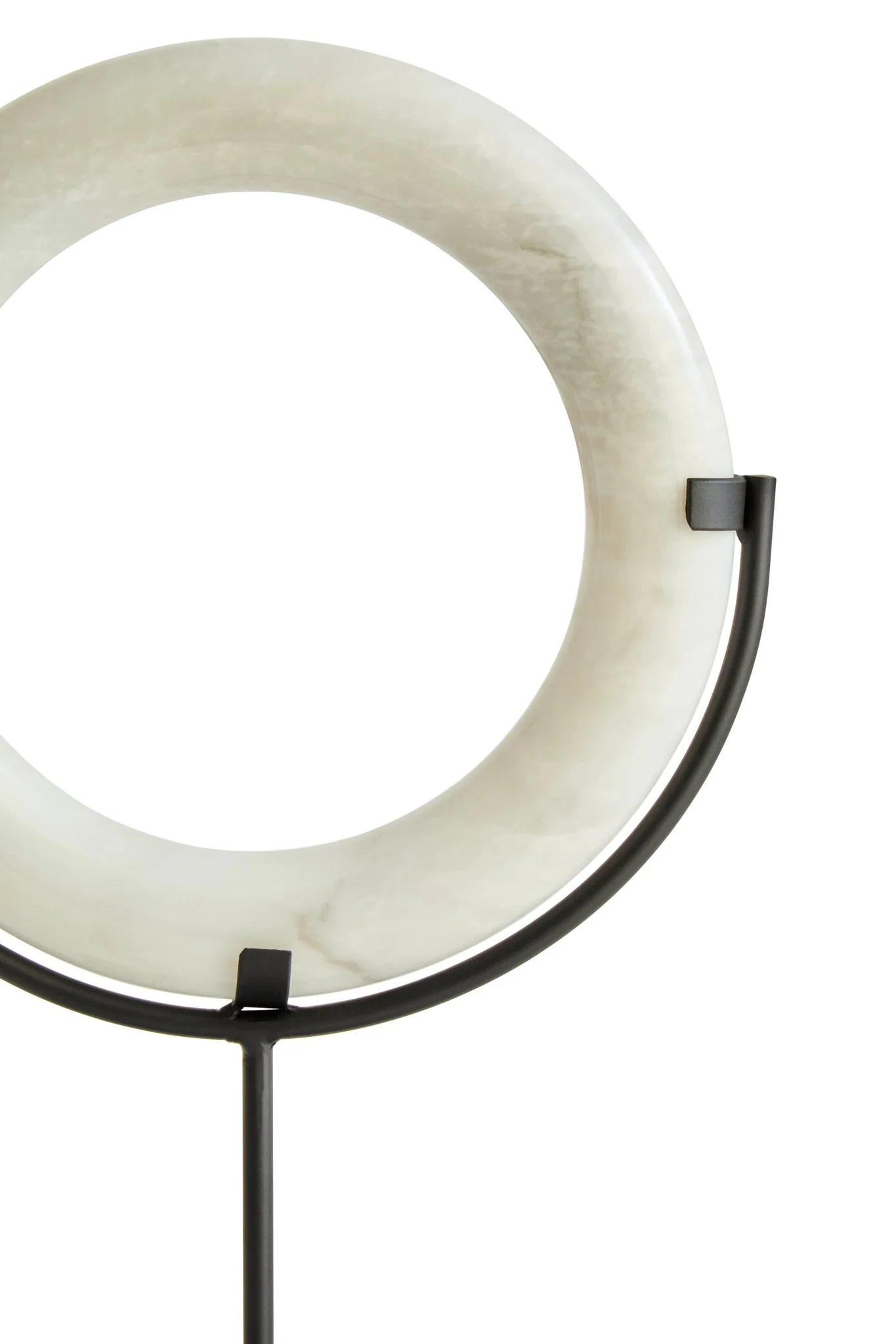 Zoro White Marble Ring Sculpture on Metal Stand - Decorative, photo 7 of 7