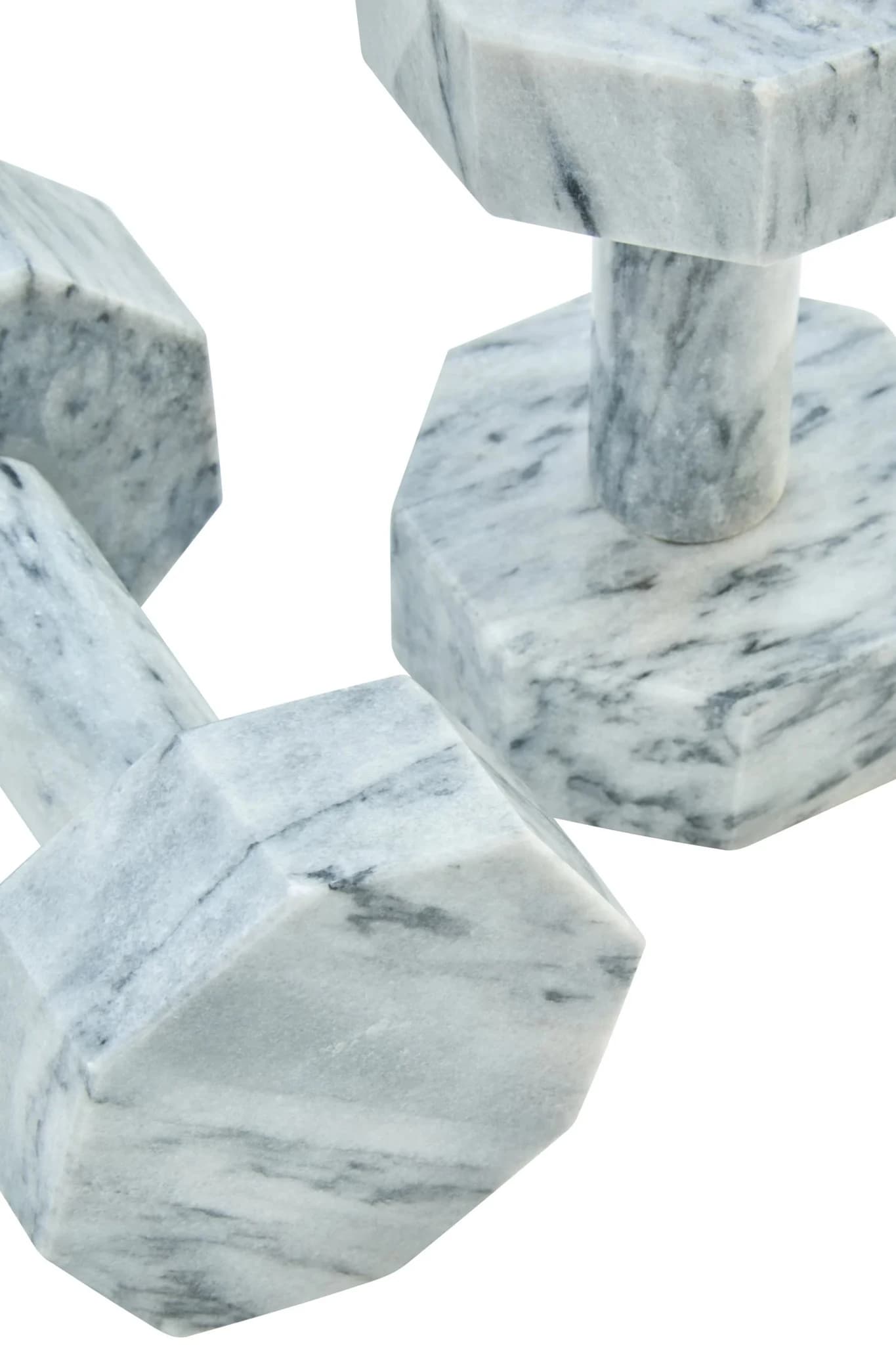 Zoro Set of Two Decorative Grey Marble Dumbbells - Decorative, photo 5 of 5