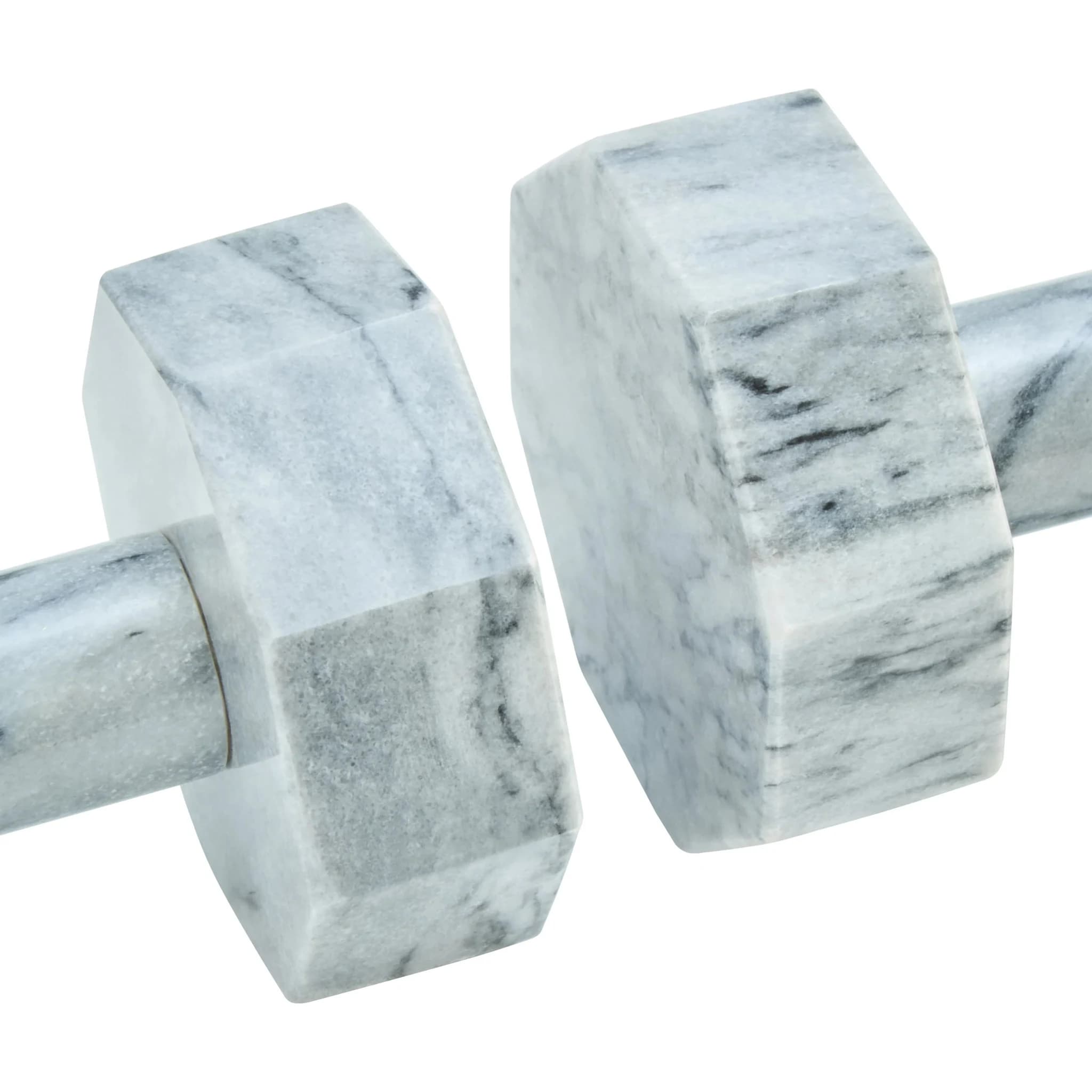 Zoro Set of Two Decorative Grey Marble Dumbbells - Decorative, photo 3 of 5