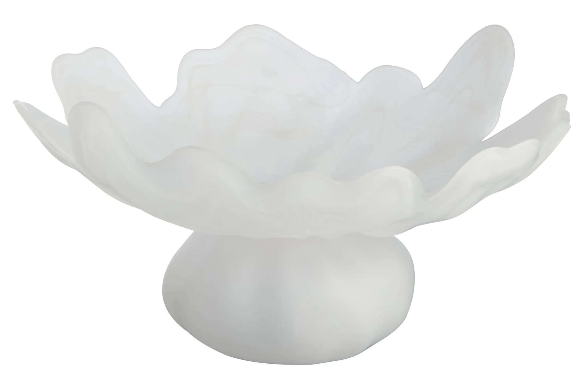 Galene Fluted White Glass Pedestal Bowl - Decorative, photo 4 of 8