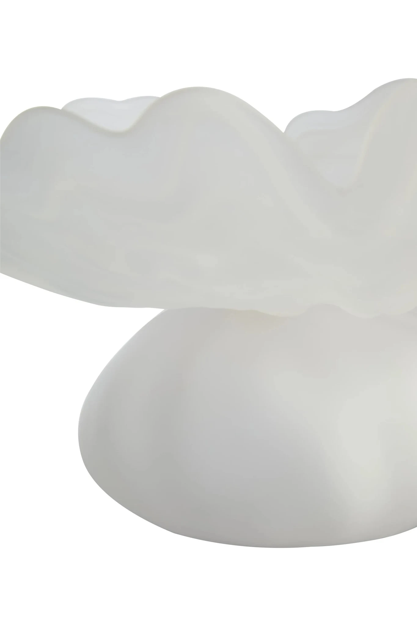 Galene Fluted White Glass Pedestal Bowl - Decorative, photo 6 of 8