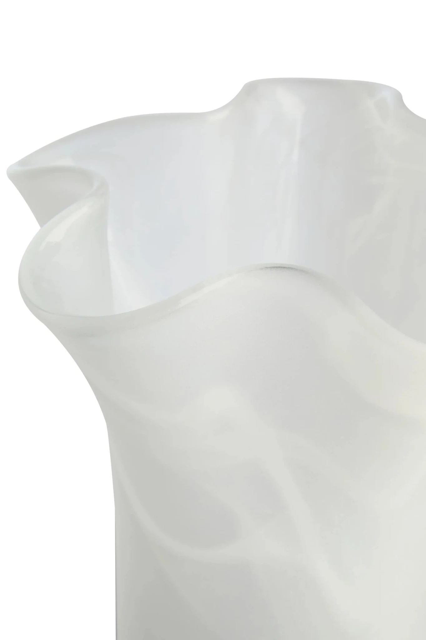 Galene White Fluted Glass Vase - Vases, photo 5 of 6