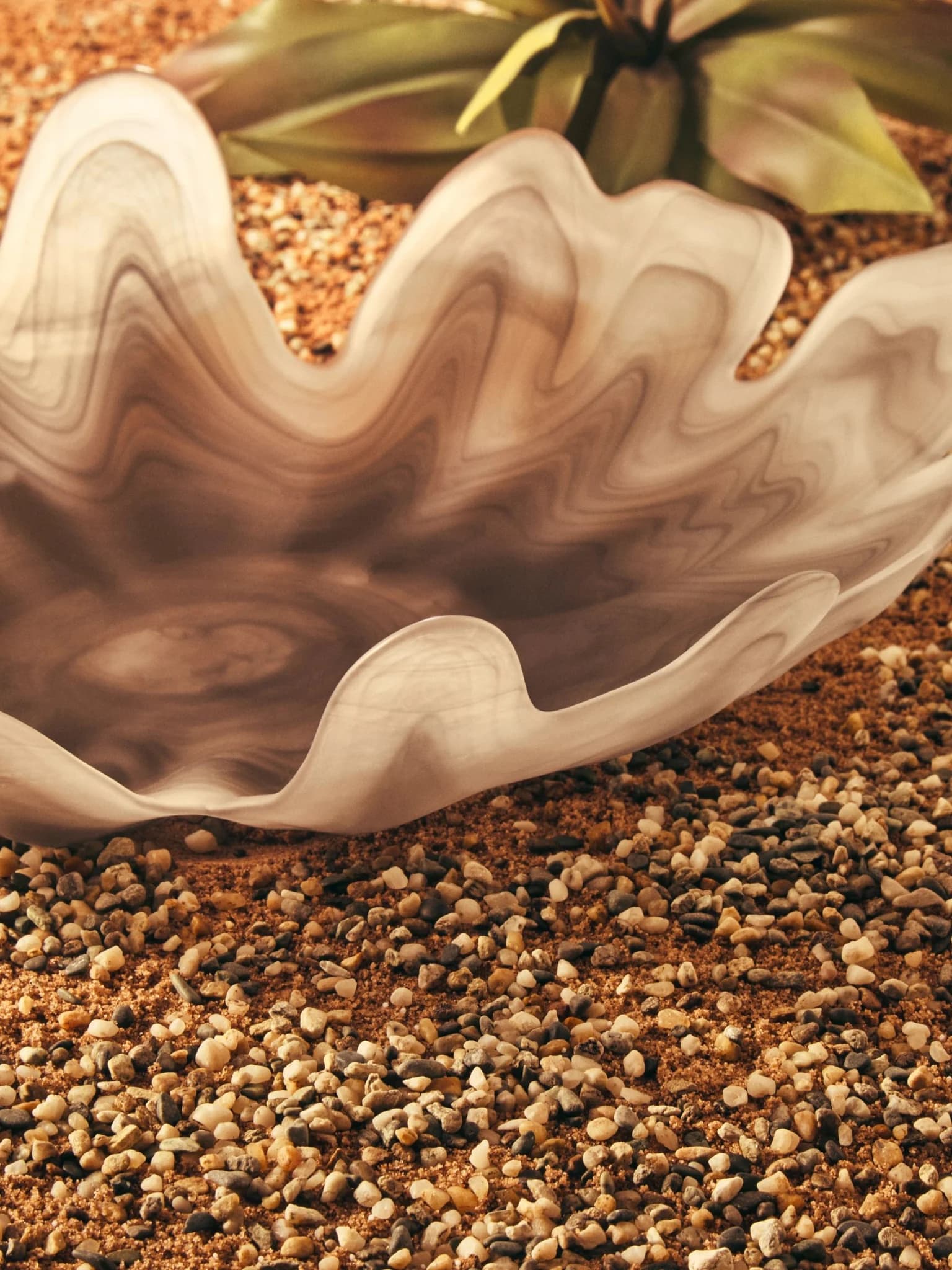 Galene Grey Fluted Glass Plate - Decorative, photo 2 of 8