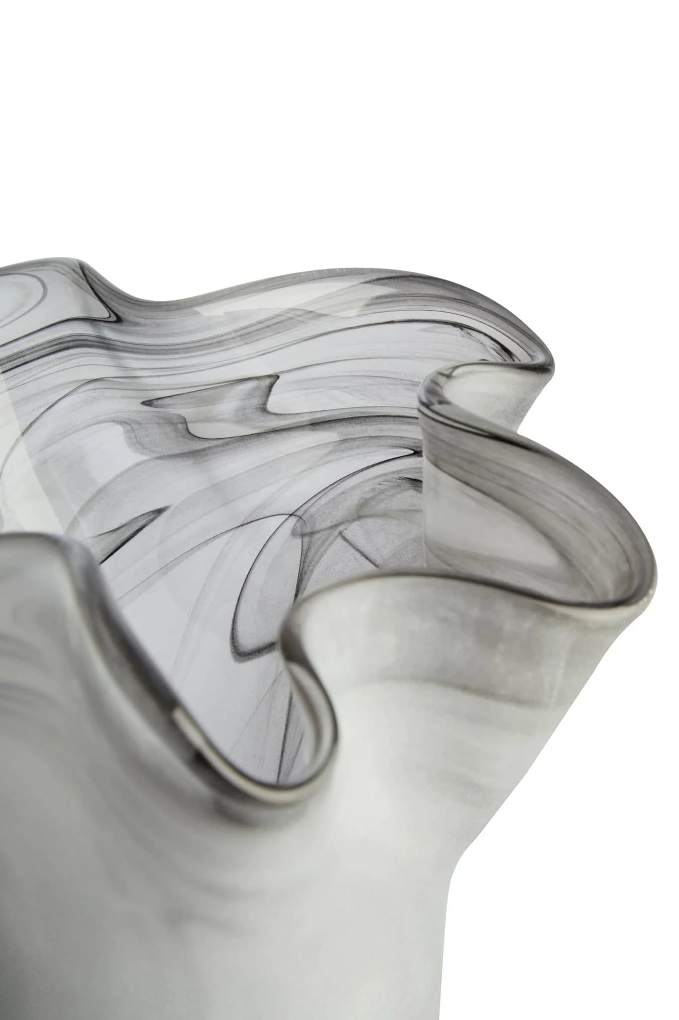 Galene Fluted Grey Glass Vase - Vases, photo 7 of 8