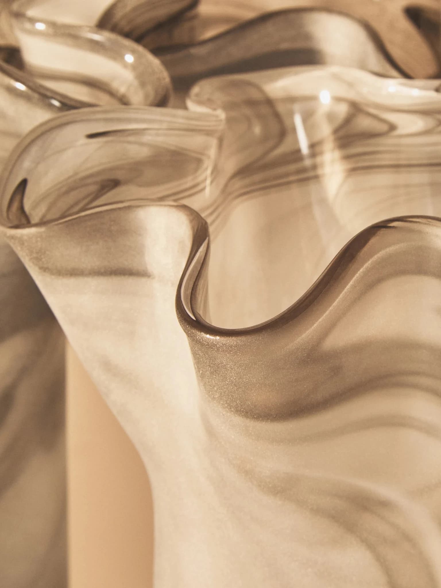 Galene Fluted Grey Glass Vase - Vases, photo 2 of 8
