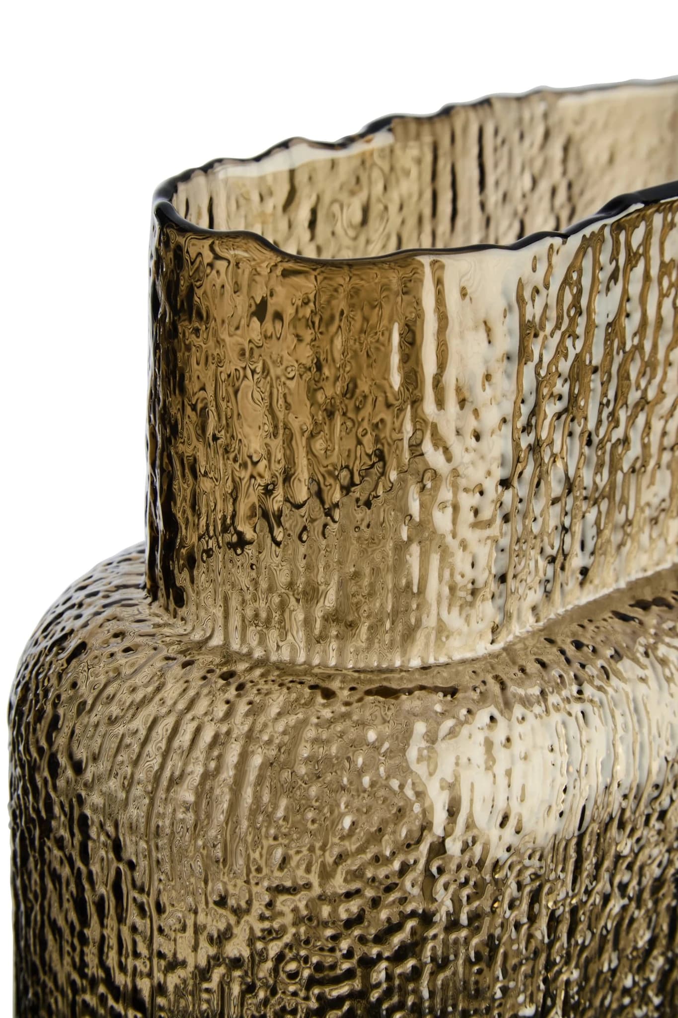 Galea Brown Textured Glass Large Vase - Vases, photo 5 of 6