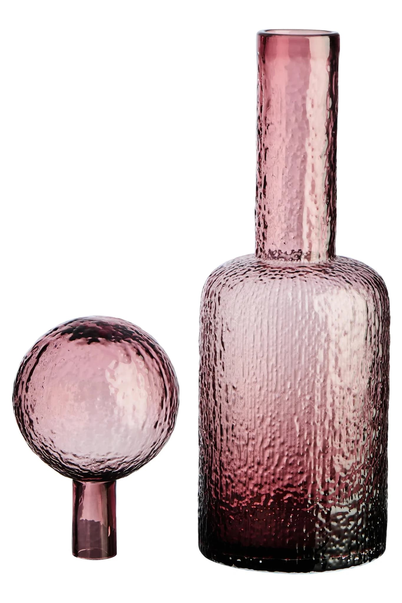 Galea Pink Textured Glass Small Bottle - Vases, photo 7 of 8