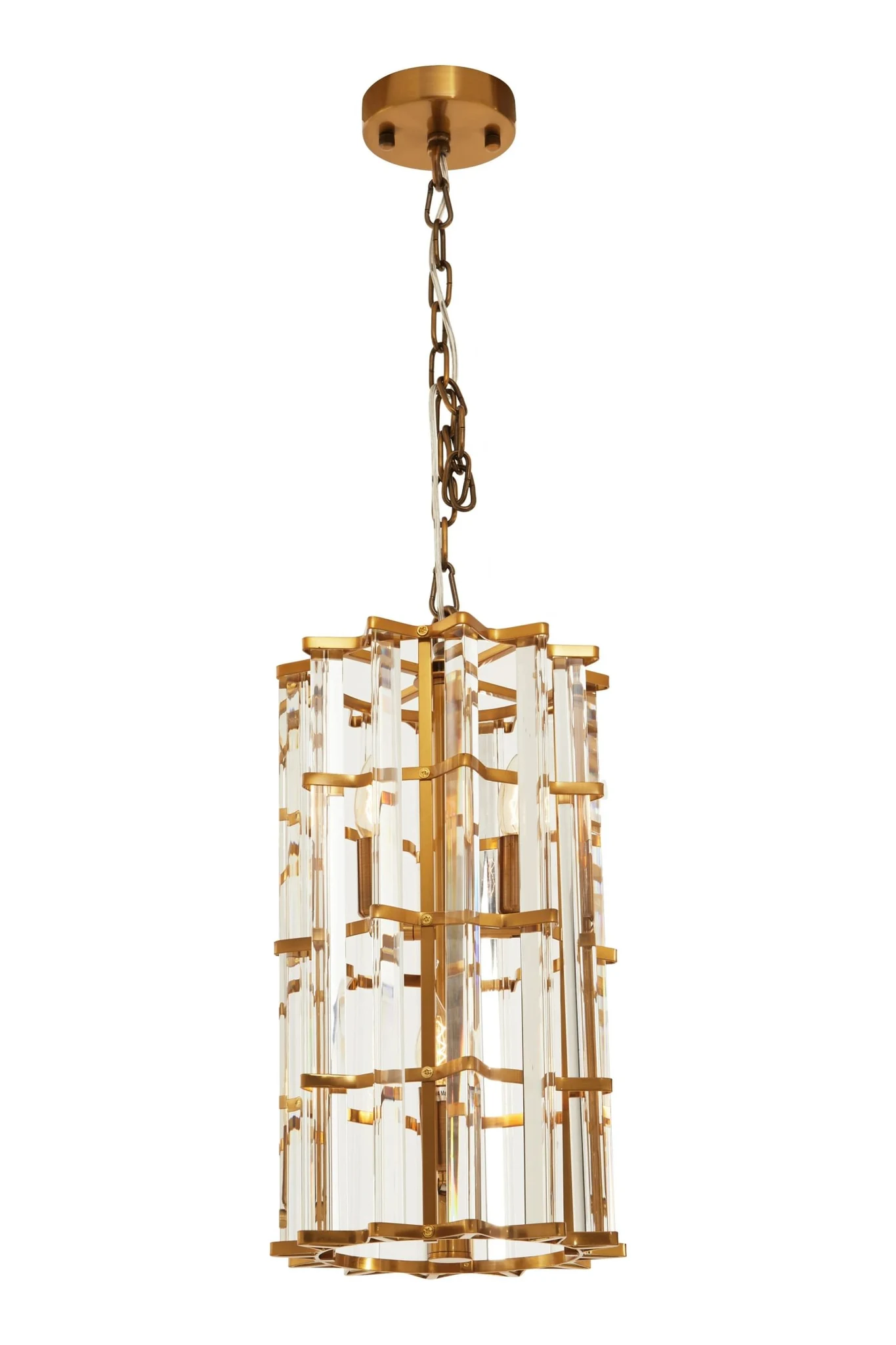 Karli Brass Finish Small Vertical Pendant Light - Pendant lights, photo 4 of 7