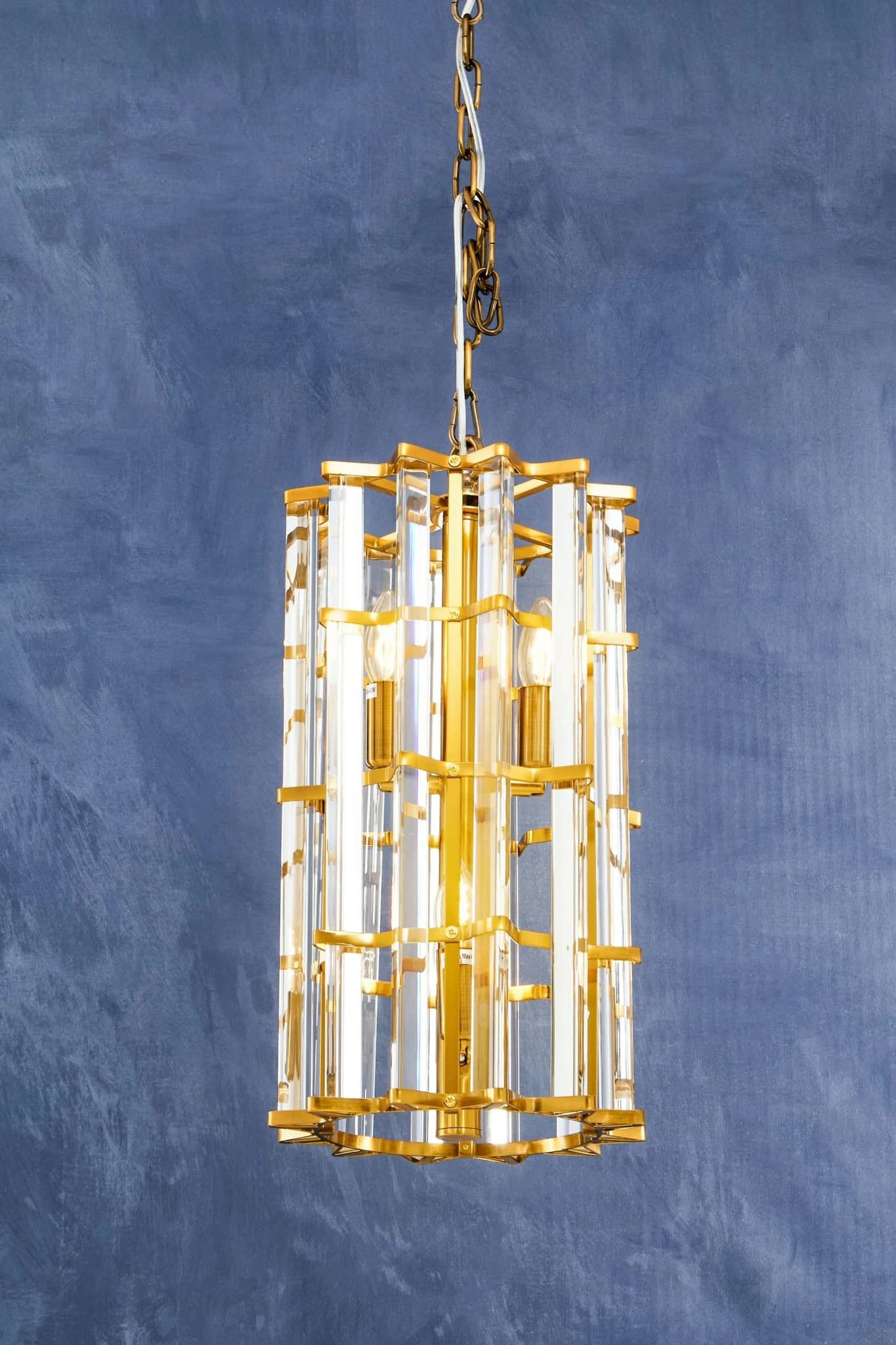 Karli Brass Finish Small Vertical Pendant Light - Pendant lights, photo 2 of 7