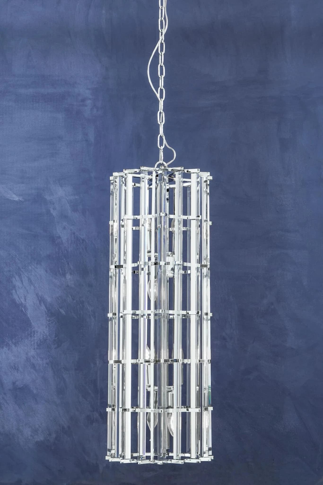 Karli Glass And Chrome Finish Large Vertical Pendant Light - Pendant lights, photo 3 of 7