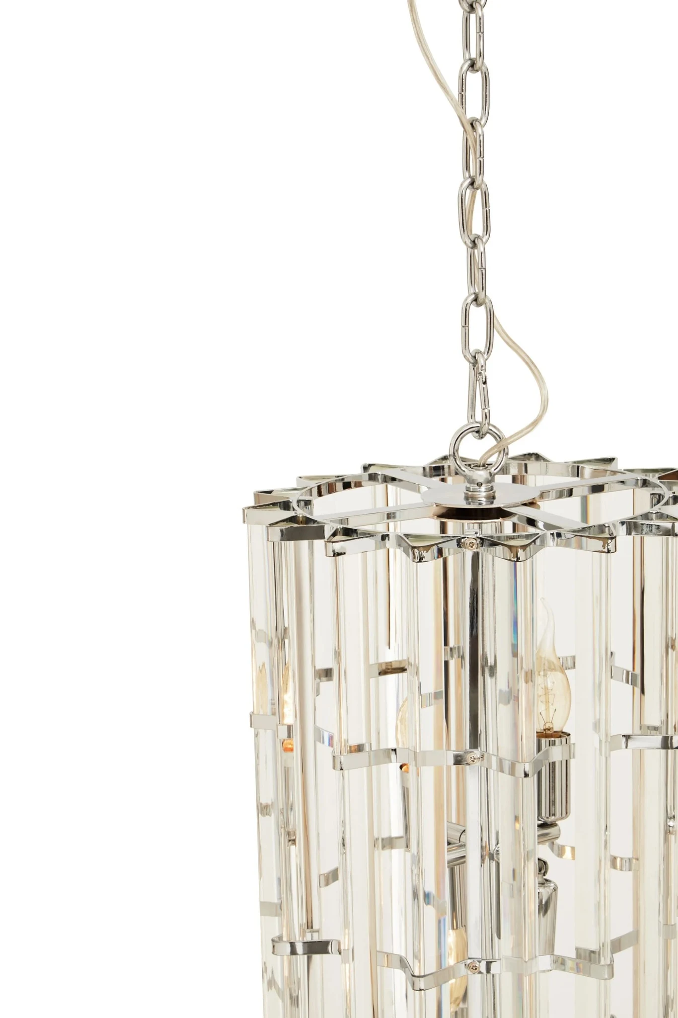 Karli Glass And Chrome Finish Large Vertical Pendant Light - Pendant lights, photo 7 of 7