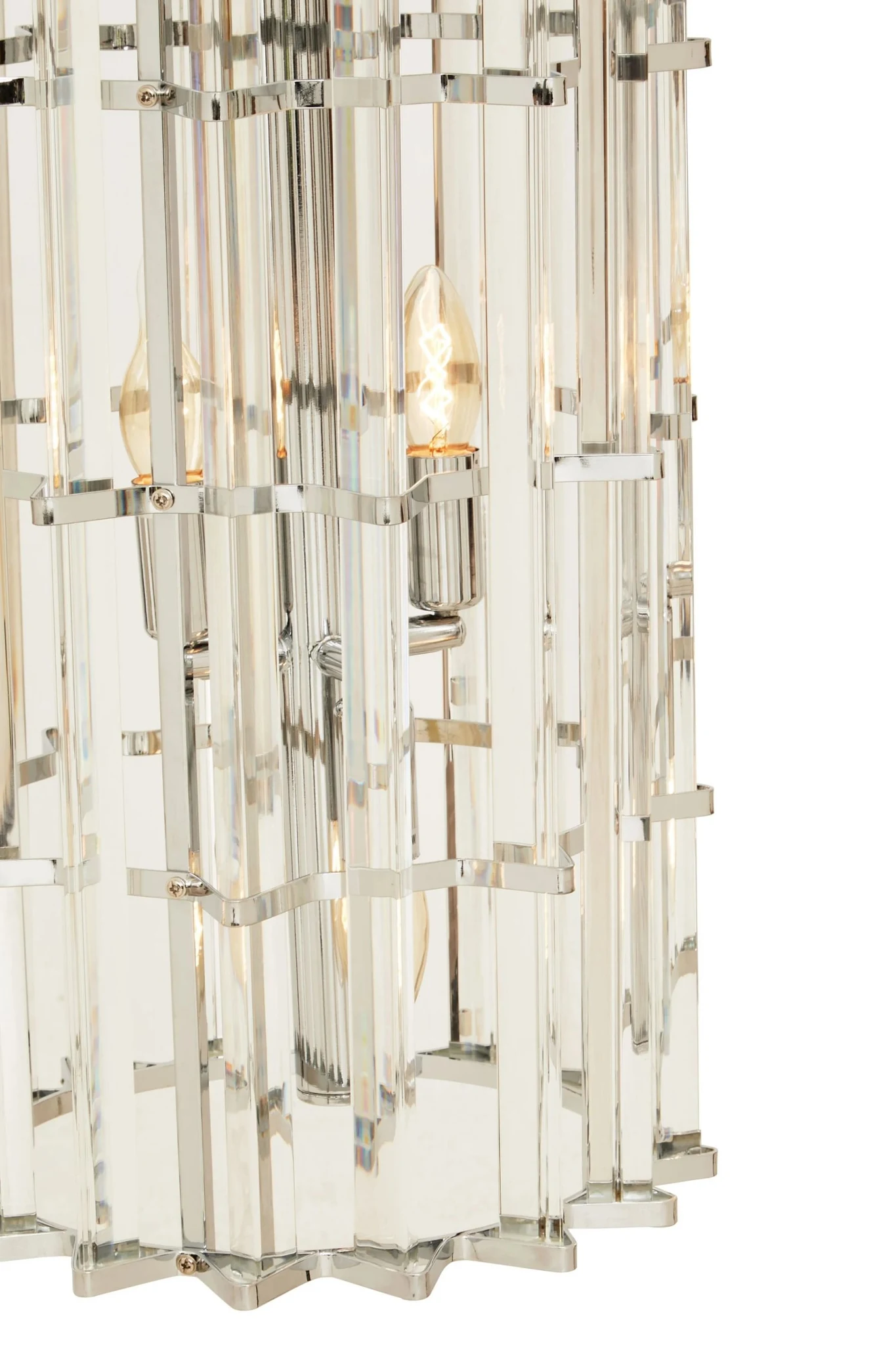 Karli Glass And Chrome Finish Large Vertical Pendant Light - Pendant lights, photo 6 of 7