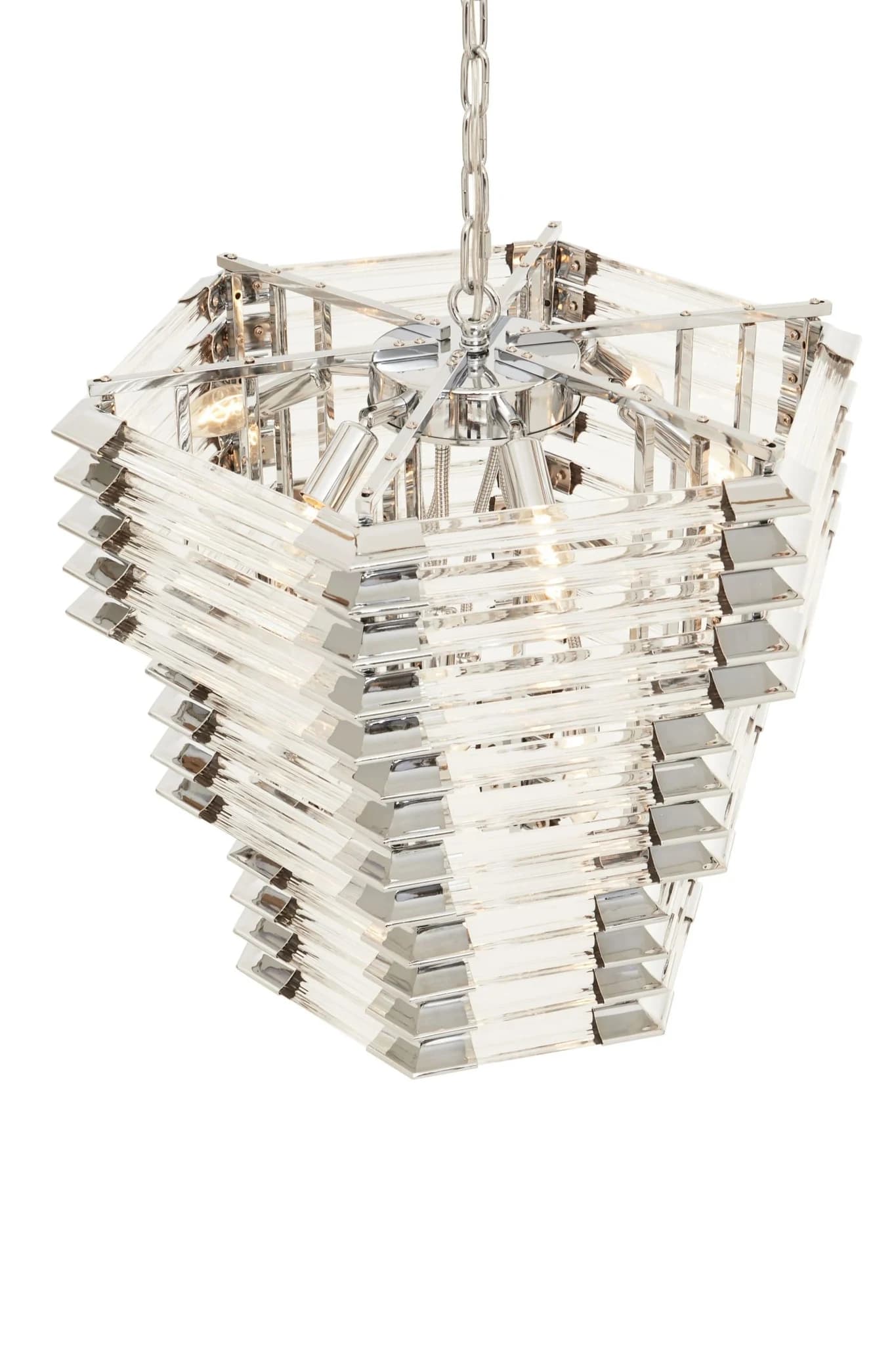 Karli 3 Tier Glass Statement Pendant Light - Pendant lights, photo 4 of 8