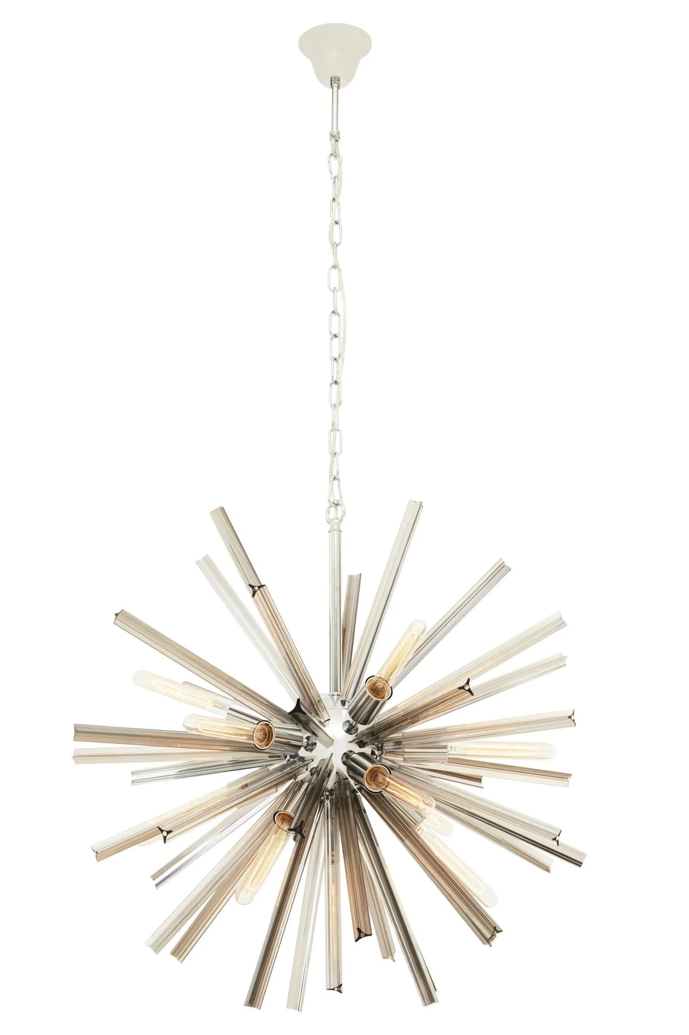 Karlo Chrome Finish and Smoked Glass Starburst Pendant Light - Pendant lights, photo 4 of 7