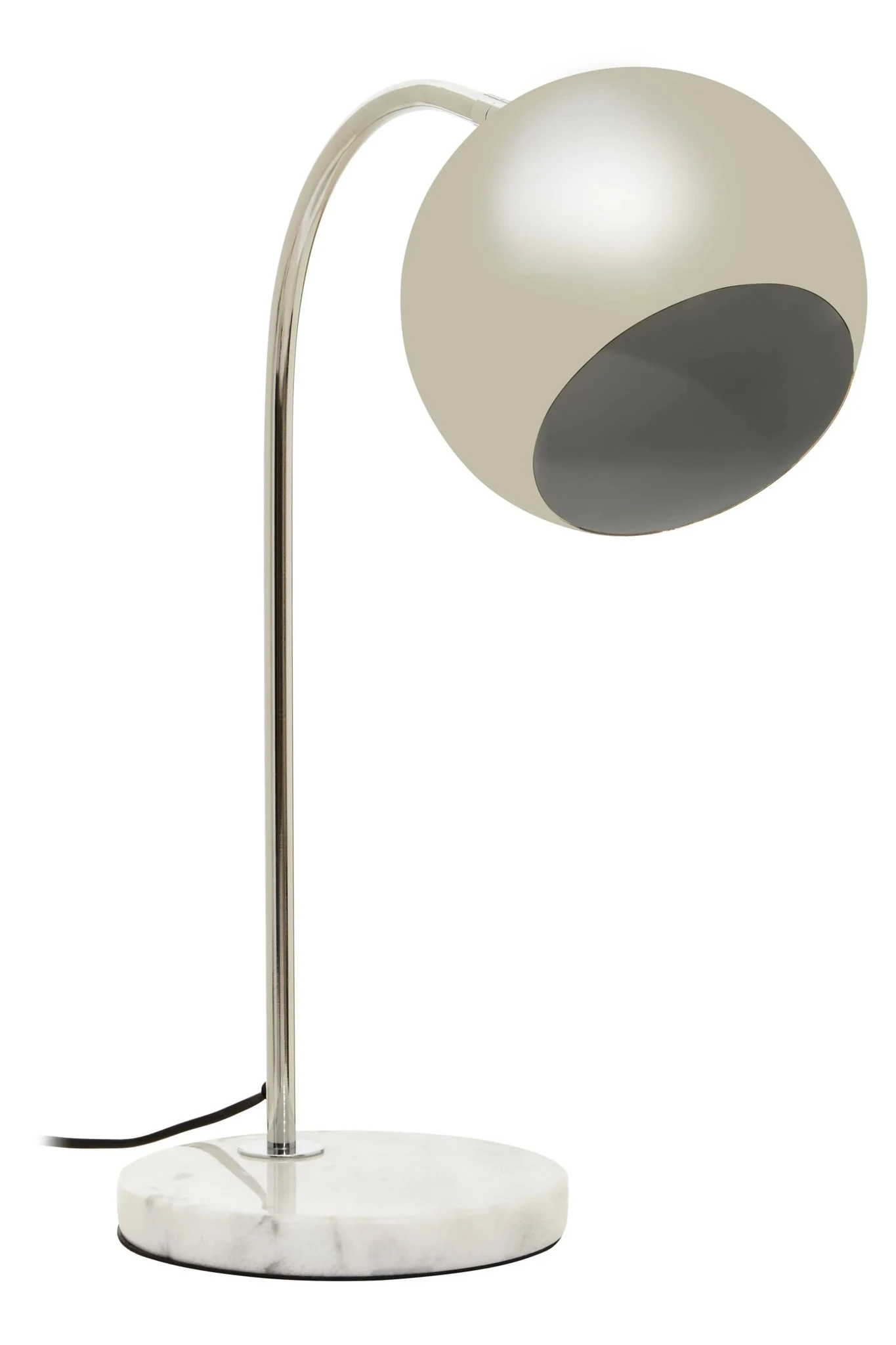 Karter Chrome Finish Table Lamp With White Marble Base - Table lamps, photo 7 of 8
