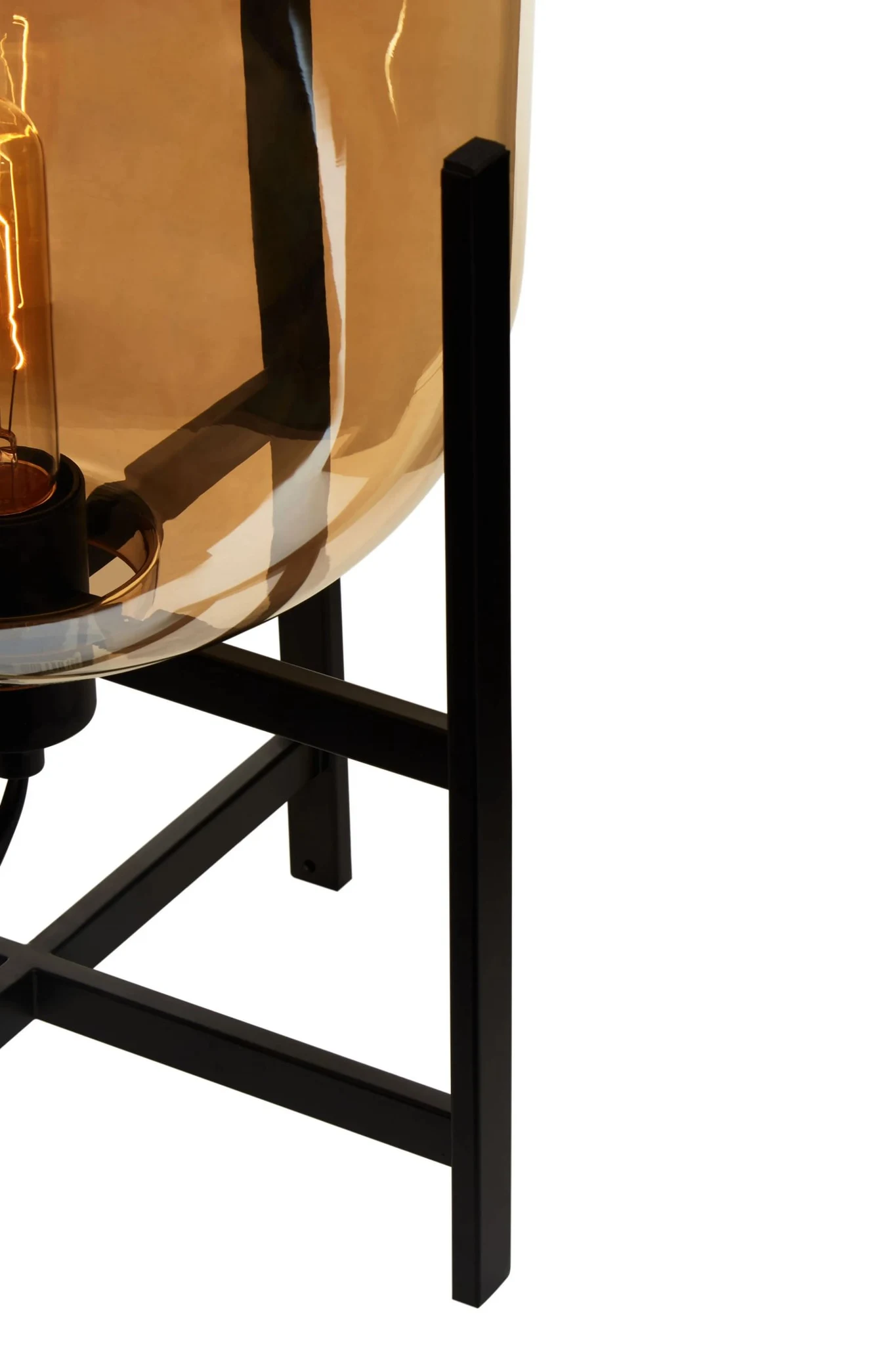 Trieste Champagne Glass Table Lamp with Black Metal Base - Table lamps, photo 8 of 8
